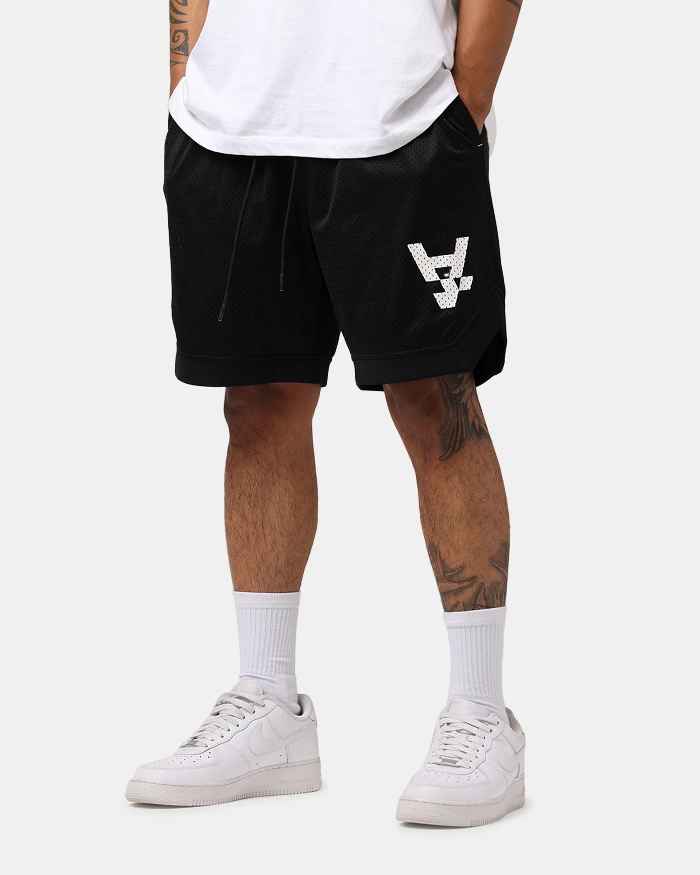 Tactile Feedback Loops Unisex Design The Anti Order A Logo Basketball Shorts Black