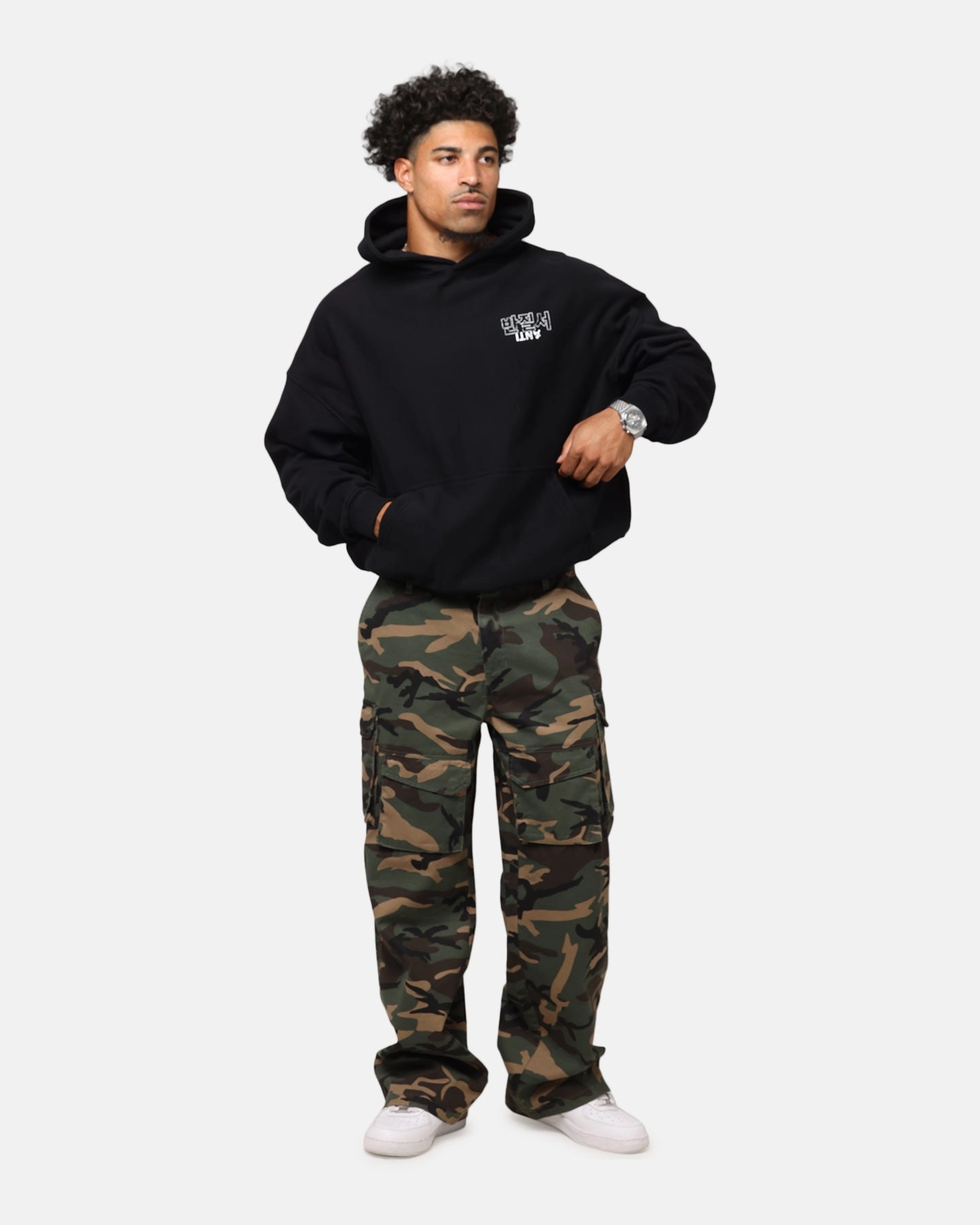 The Anti Order Agma Boxy Hoodie Black Sporty Shield