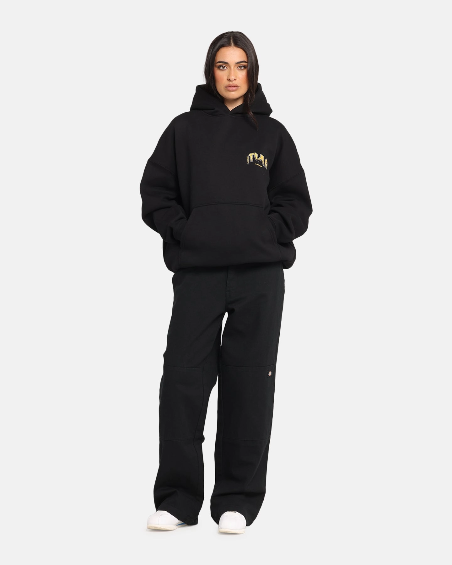college The Anti Order Anti Collegate Boxy Hoodie Black