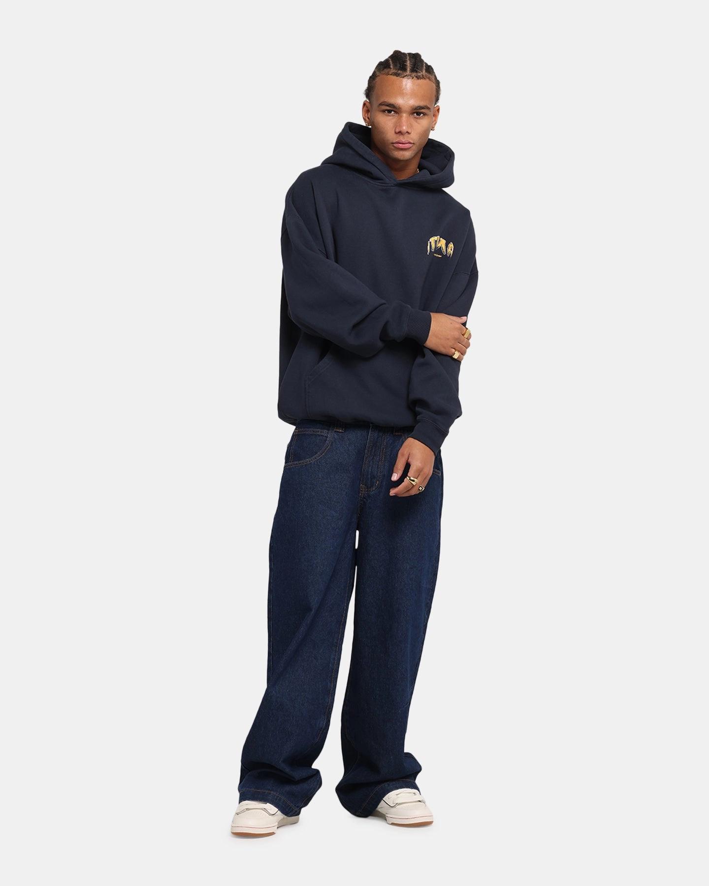 Anti - wear The Anti Order Anti Collegate Boxy Hoodie Navy