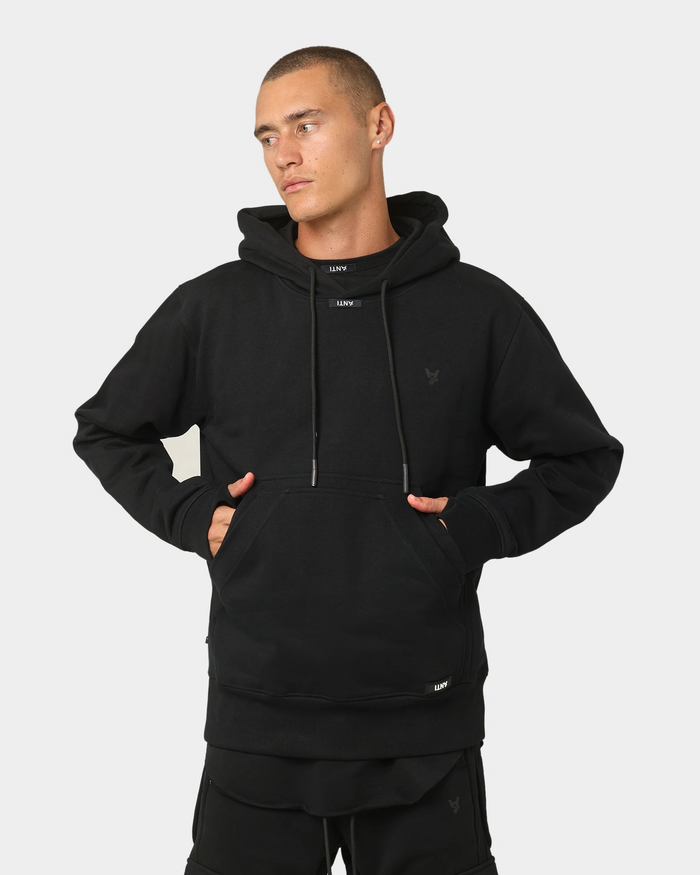 Full Length Front Zipper The Anti Order Anti Essential Hoodie Black
