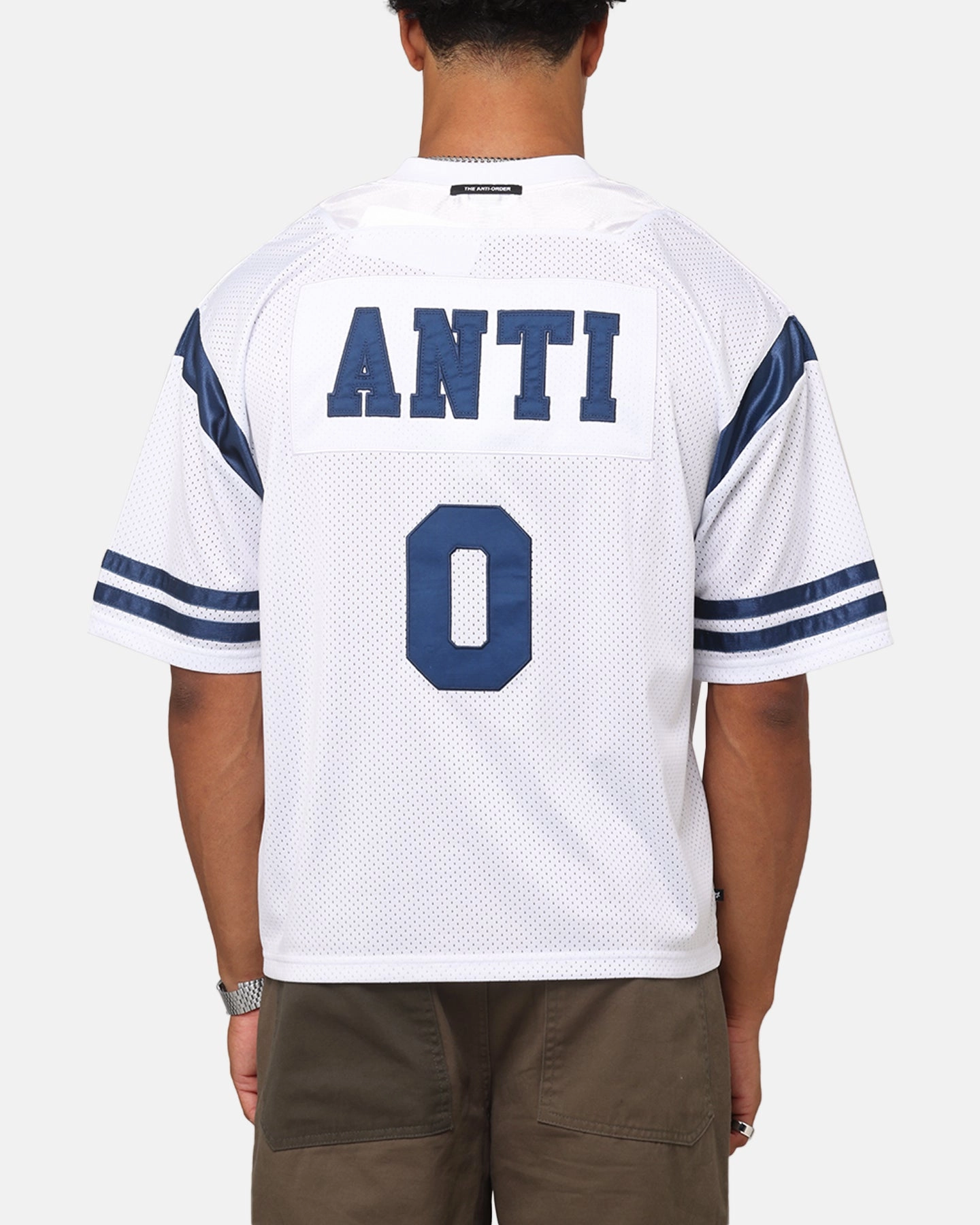 Durable Material Wicking Properties The Anti Order Anti Finals Jersey White/Navy