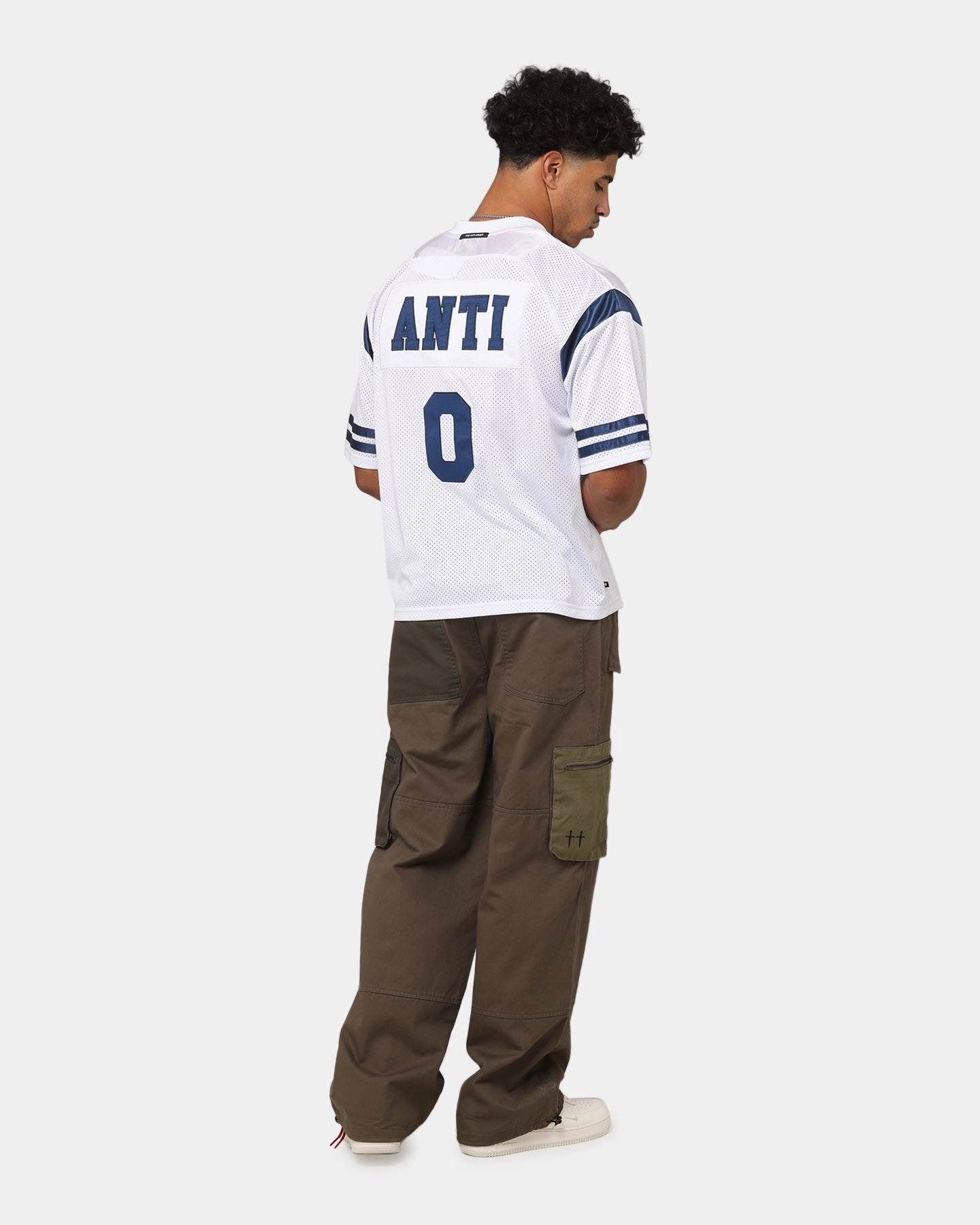 High Compression Knit Double Stitched Hem The Anti Order Anti Finals Jersey White/Navy