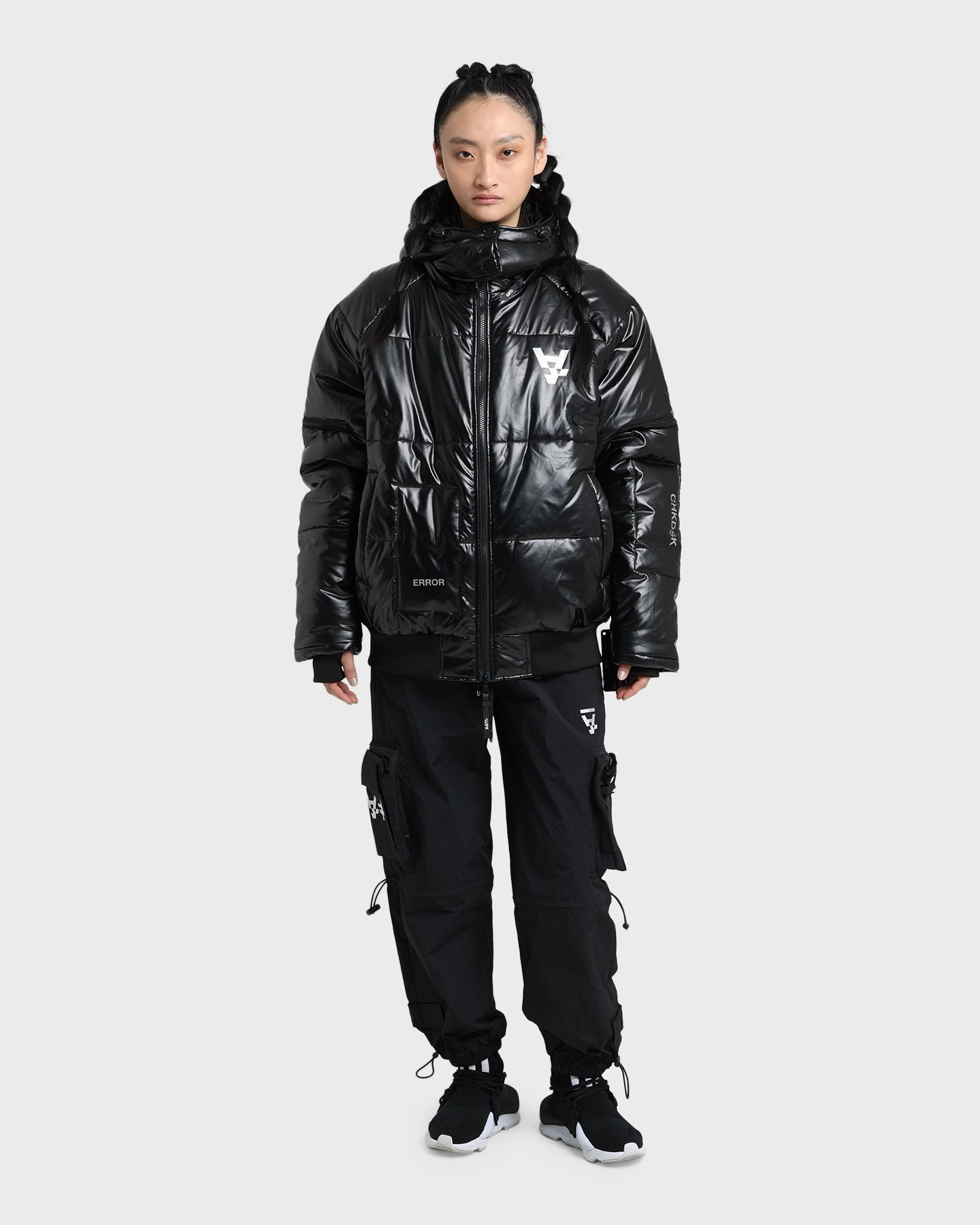 work event Oversized The Anti Order Anti Joy Technical Puffer Jacket Black/Silver