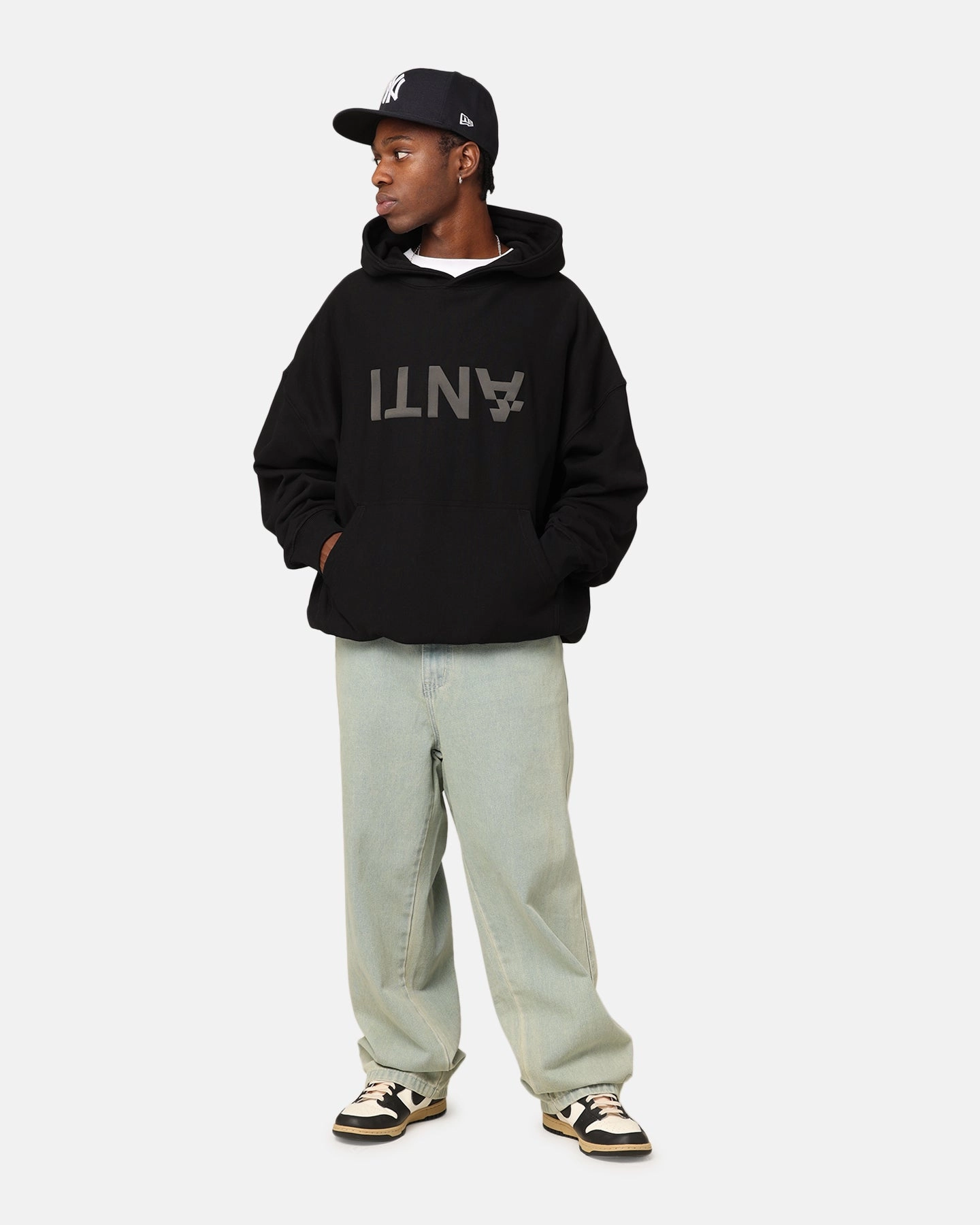 The Anti Order Anti Logo Boxy Hoodie Black Vegan Option