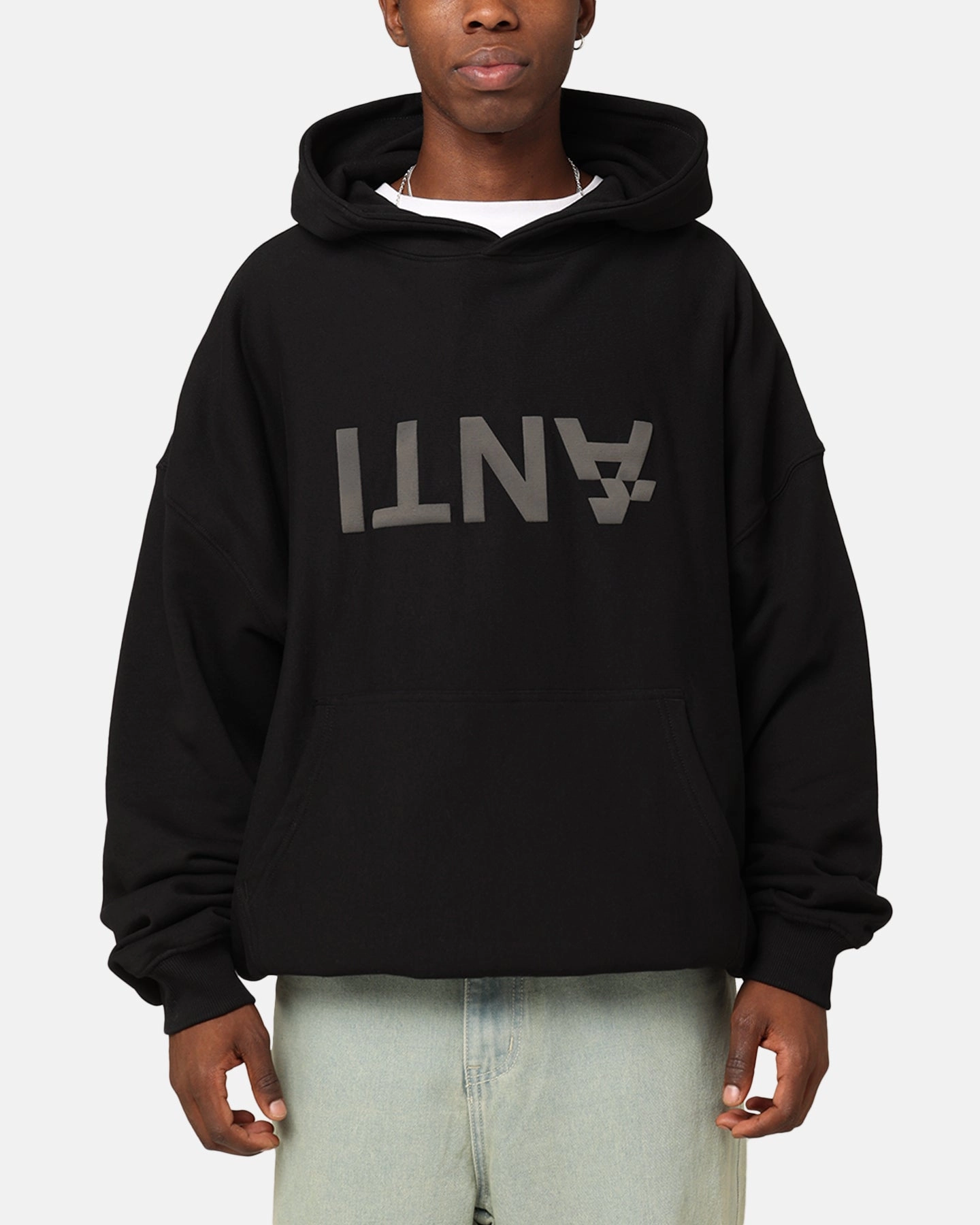 Declare The Anti Order Anti Logo Boxy Hoodie Black