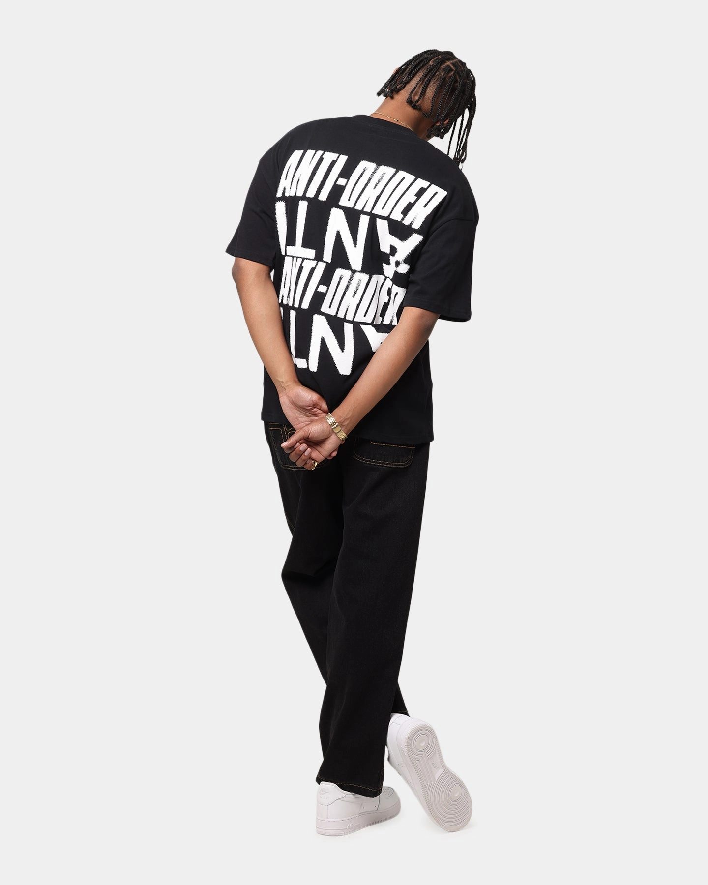 The Anti Order Anti Stacked Drop Shoulder T-Shirt Black Light Casual