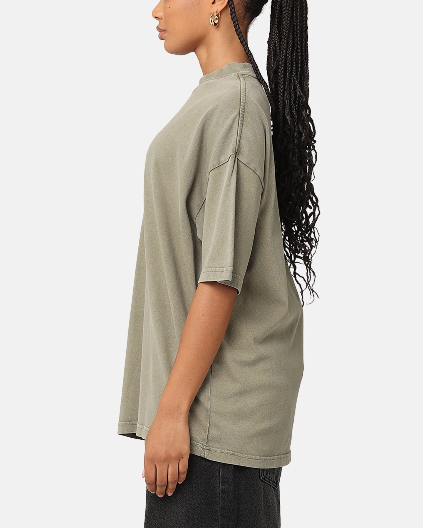 The Anti Order Anti XY Mock Neck T-Shirt Vintage Khaki Trendy Look Travel Light