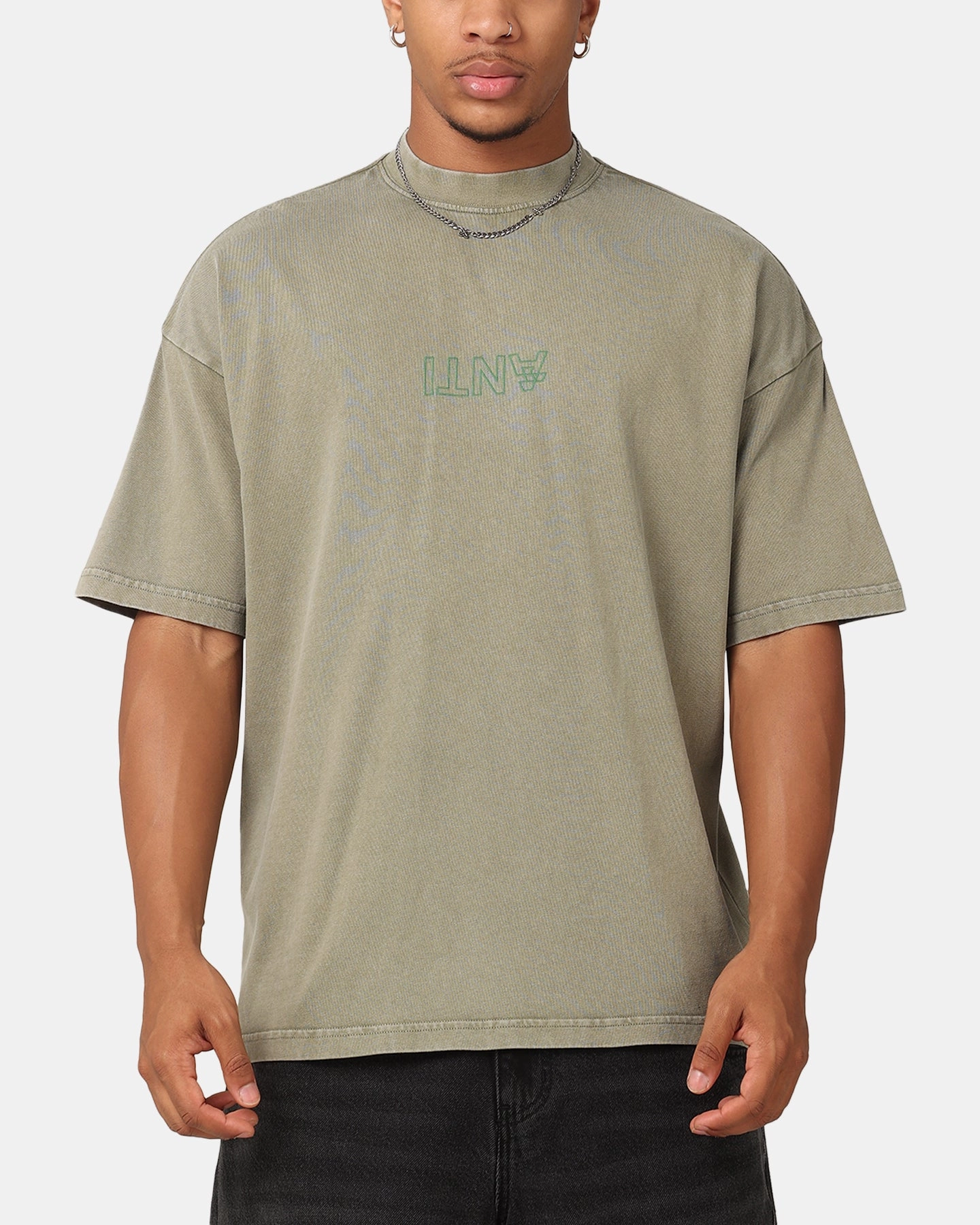 EcoFriendlyMaterial The Anti Order Anti XY Mock Neck T-Shirt Vintage Khaki