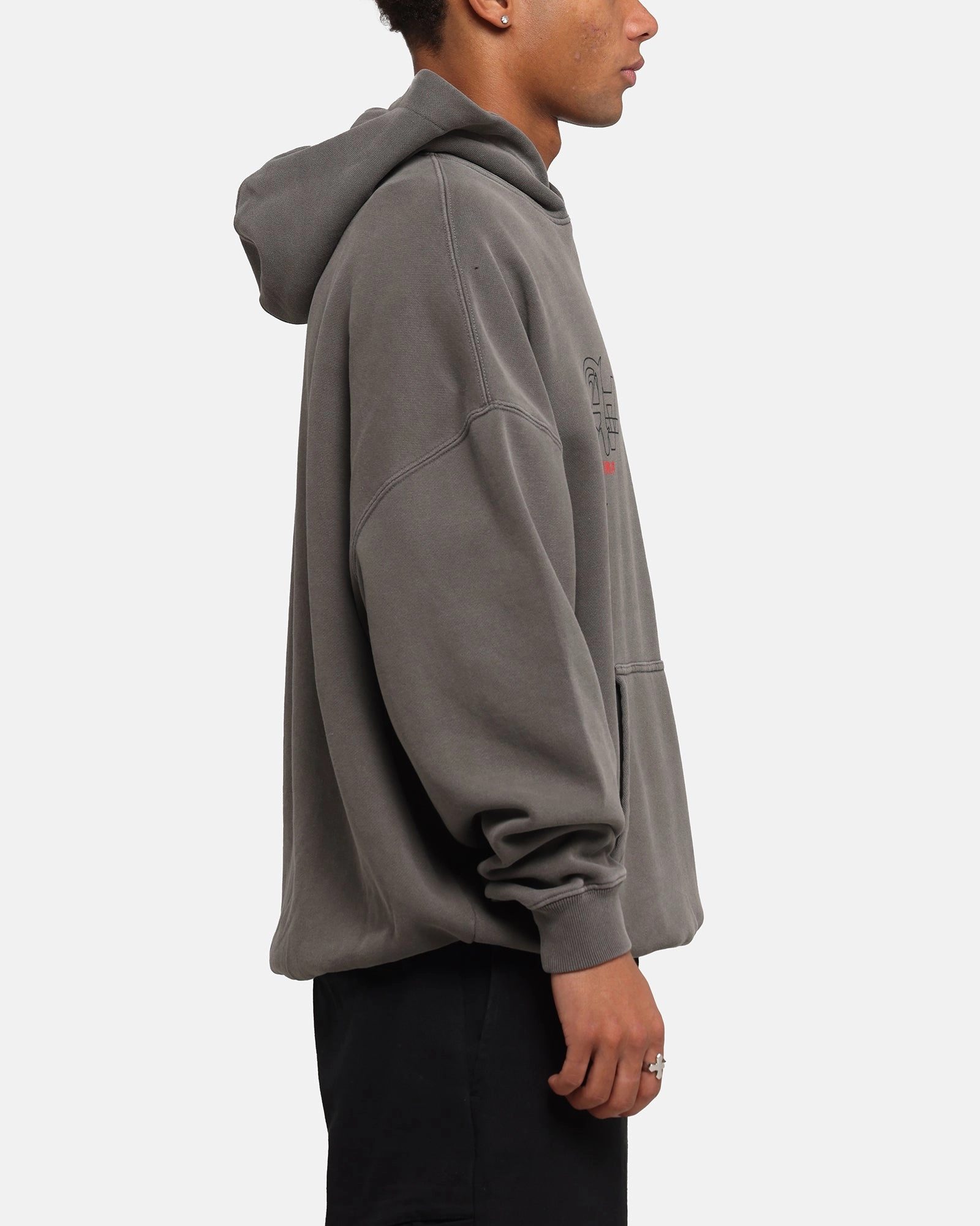 The Anti Order Arcade Boxy Hoodie Washed Charcoal Quick Access Pockets