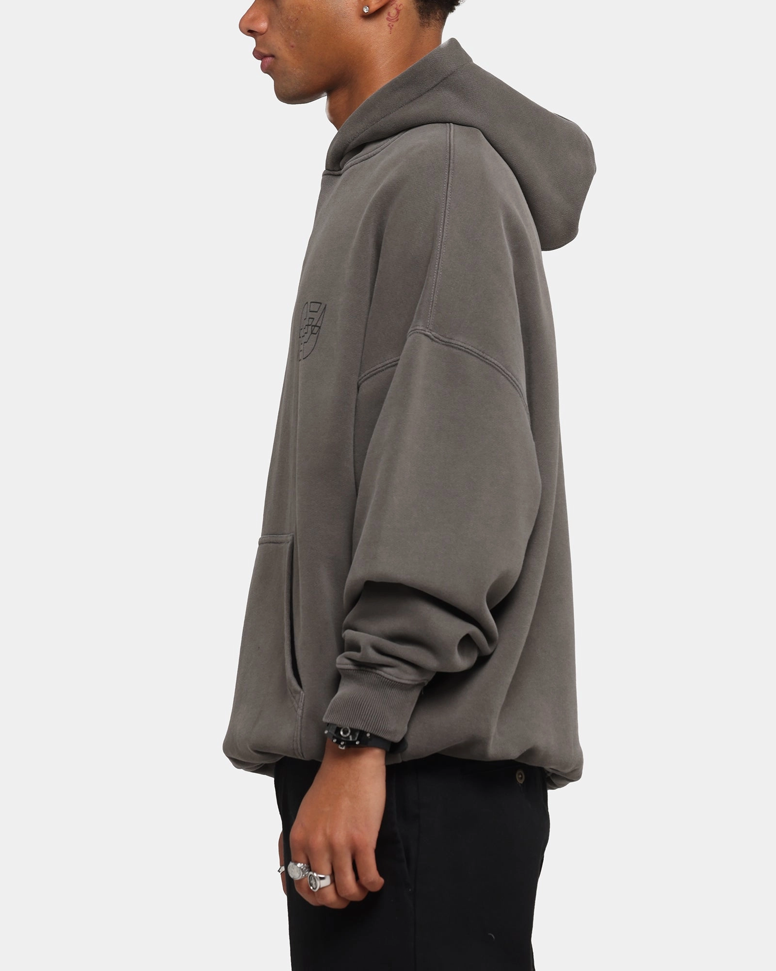 The Anti Order Arcade Boxy Hoodie Washed Charcoal Body Mapped Ventilation low - pressure resistance test passed