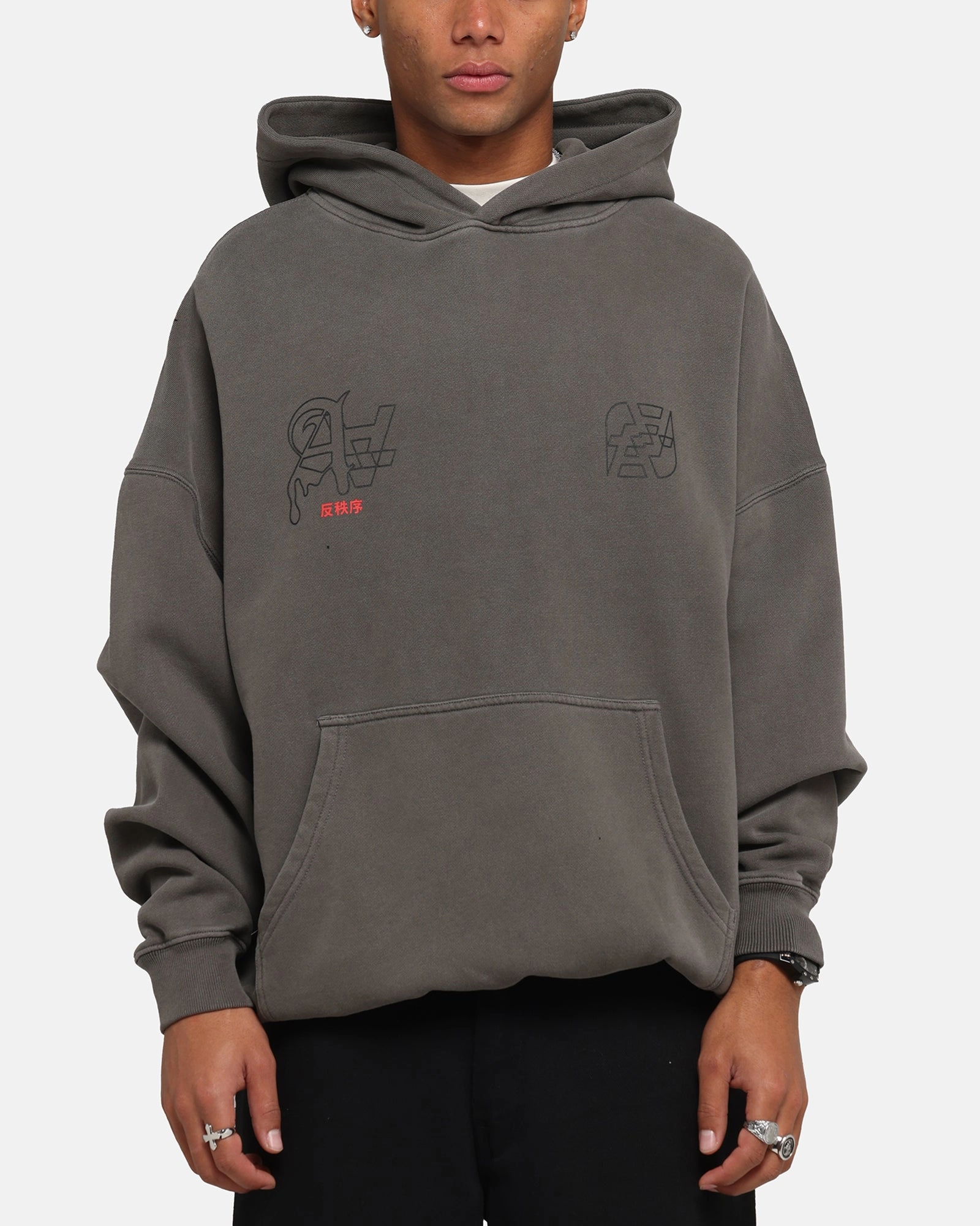 The Anti Order Arcade Boxy Hoodie Washed Charcoal Vibration - reducing Trusted