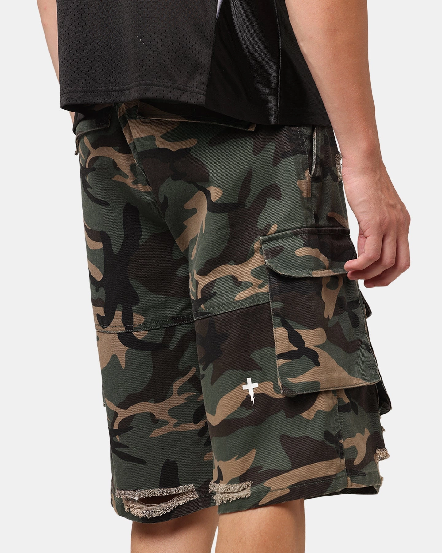 The Anti Order Artillery Baggy Cargo Shorts Woodland Camo Compression Fit prom night