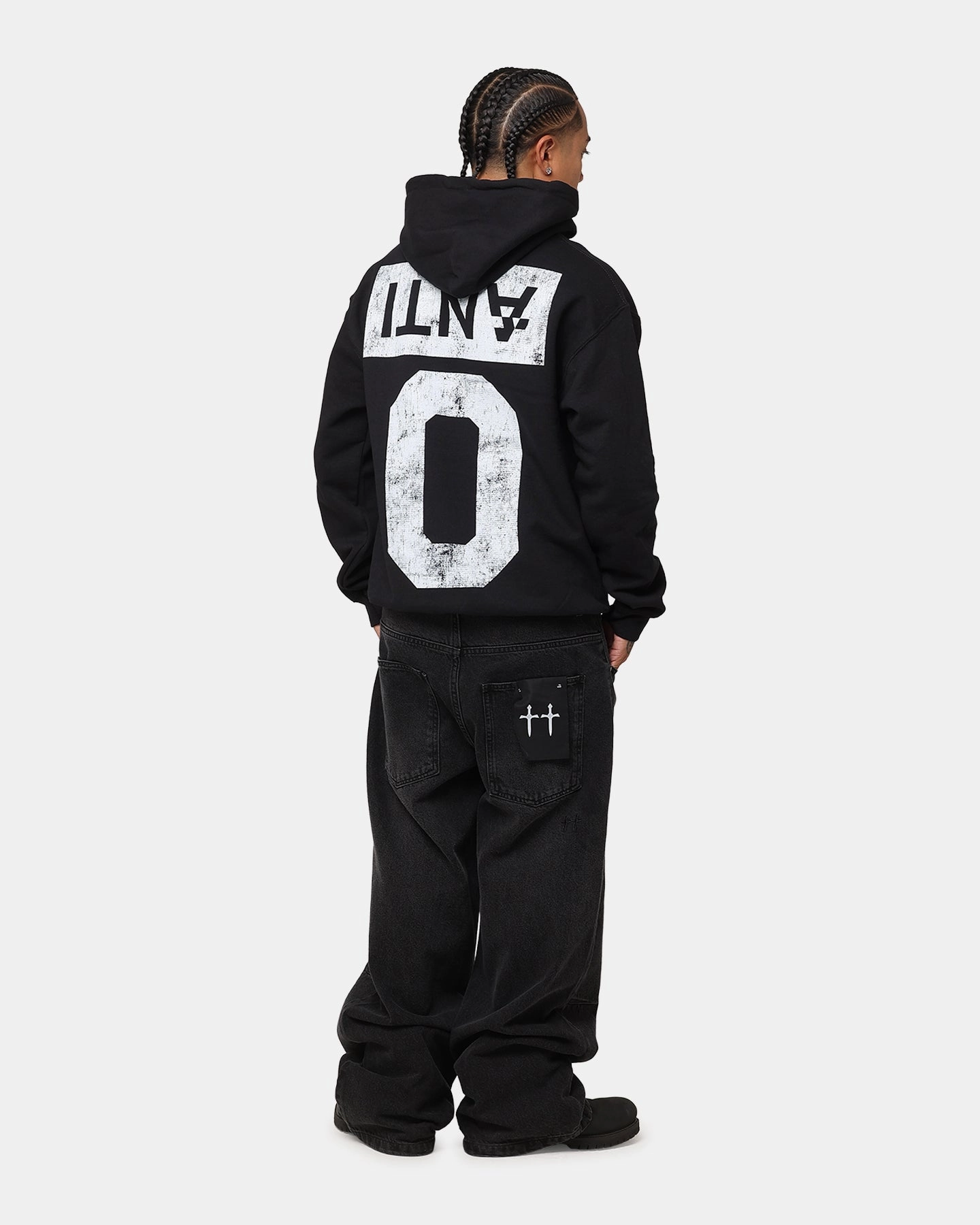 The Anti Order Azero College Hoodie Black/White Criticism Windshield Coat