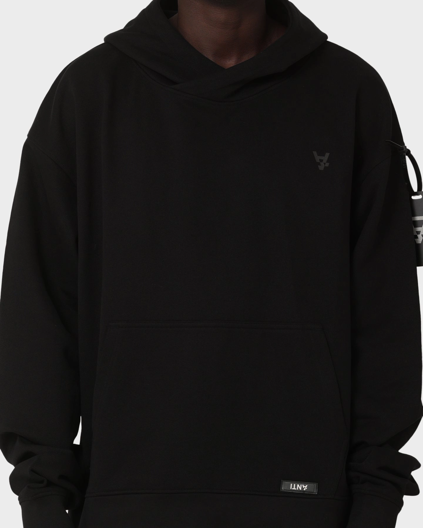 Prevent Water Resistant Material The Anti Order Boxy Drop Shoulder Hoodie Black
