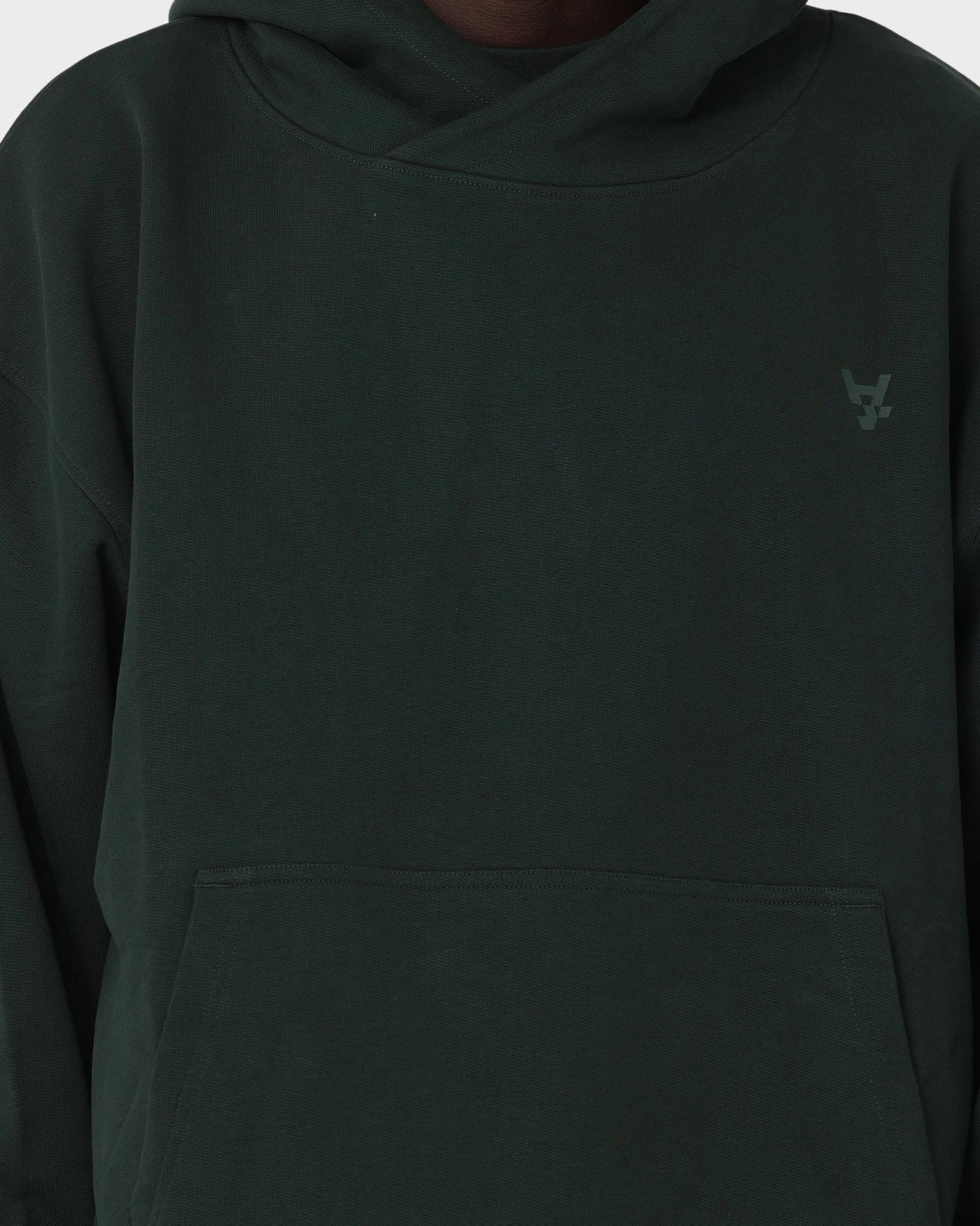 The Anti Order Boxy Drop Shoulder Hoodie Dark Green Adjustable Cuffs Layered construction