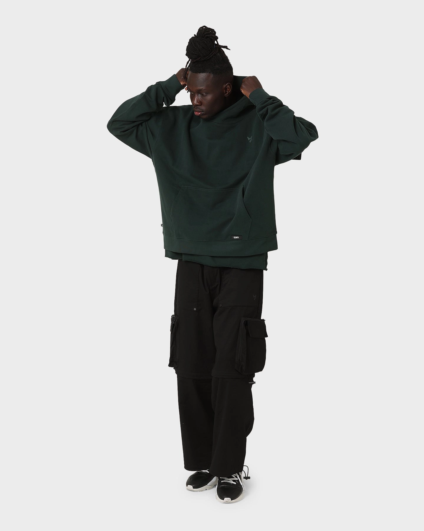 AntiStaticLining Pilates The Anti Order Boxy Drop Shoulder Hoodie Dark Green