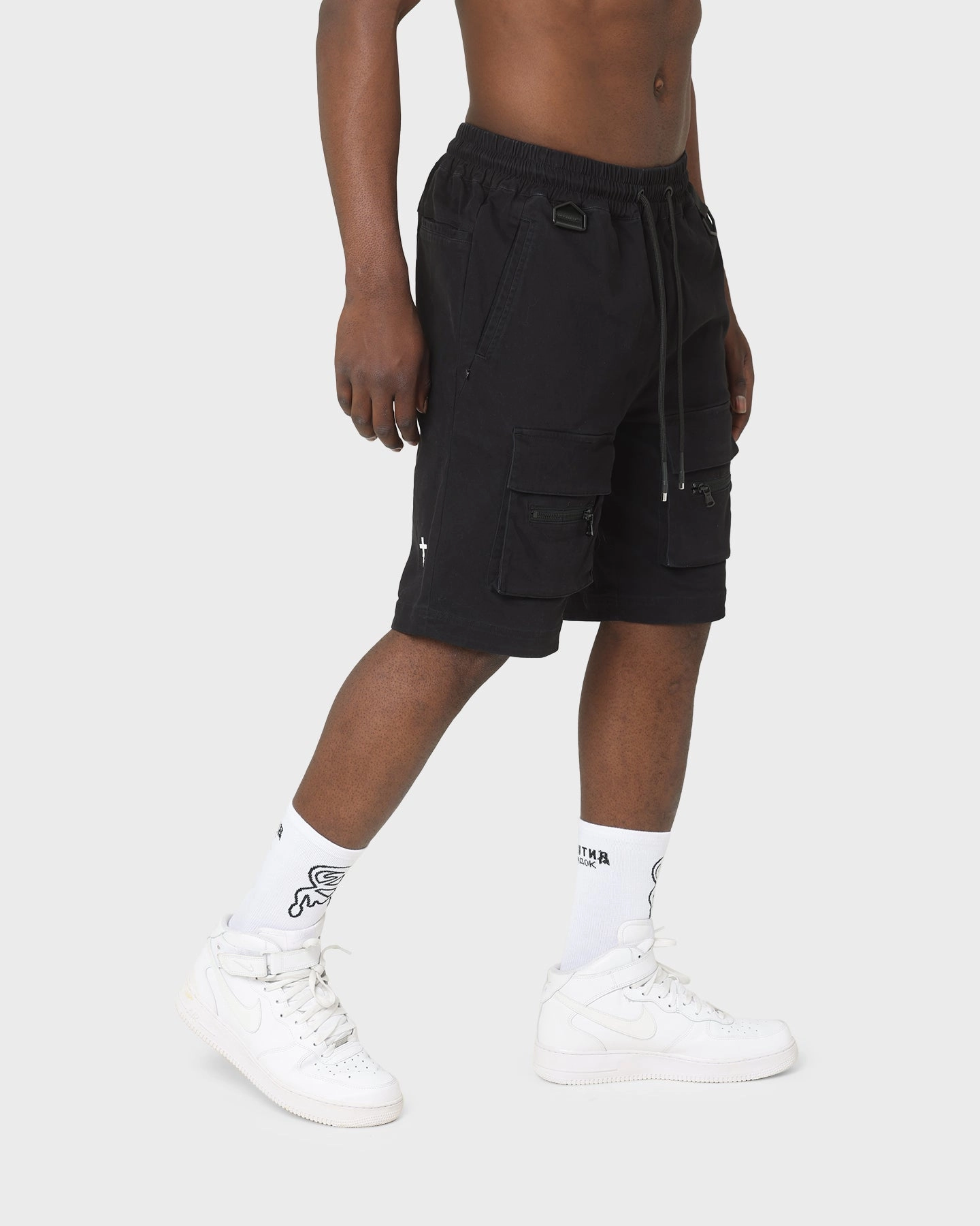The Anti Order Centurion Cargo Shorts Black Belt loops runners