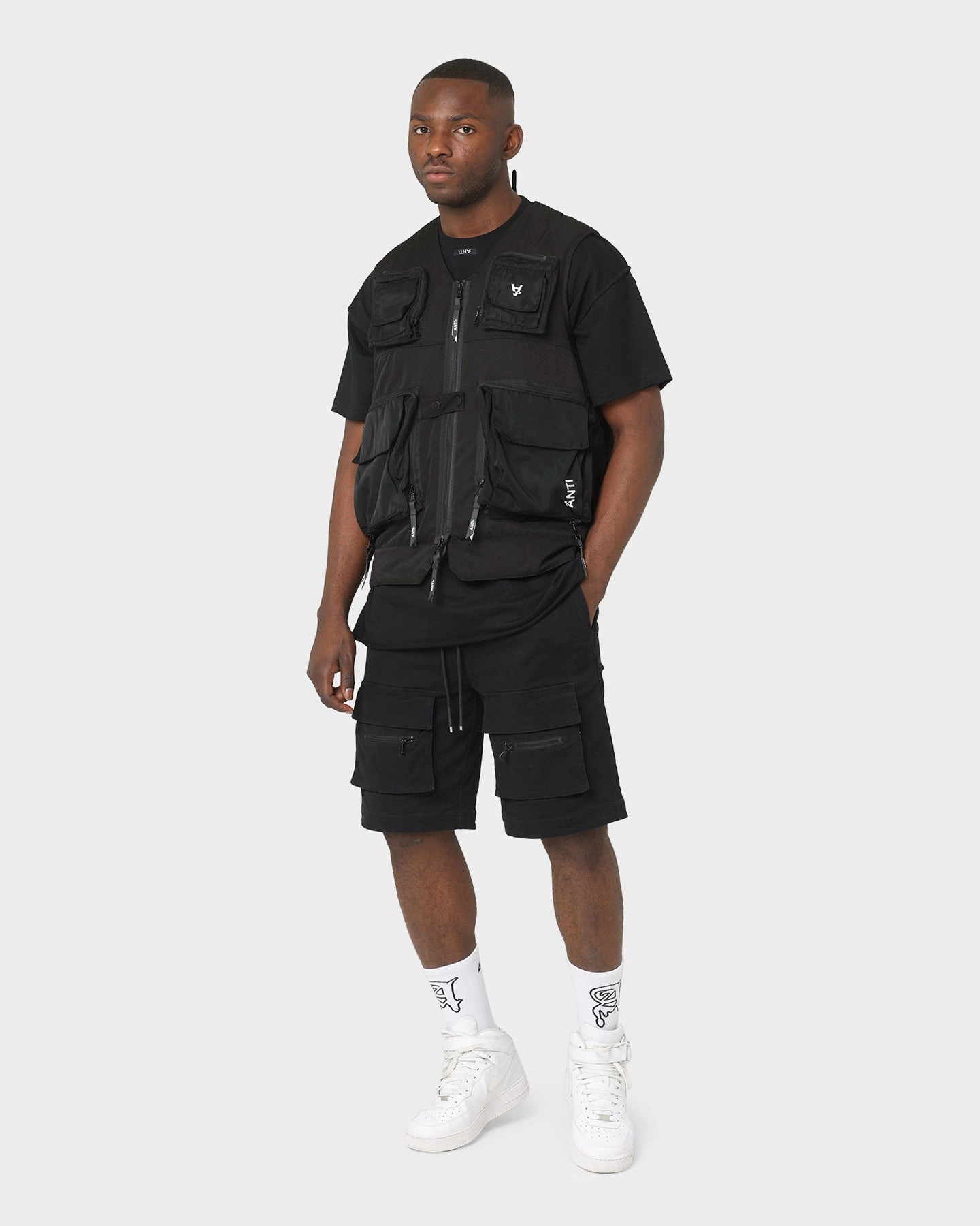 Flex Fit Design Camouflage Style The Anti Order Centurion Cargo Shorts Black