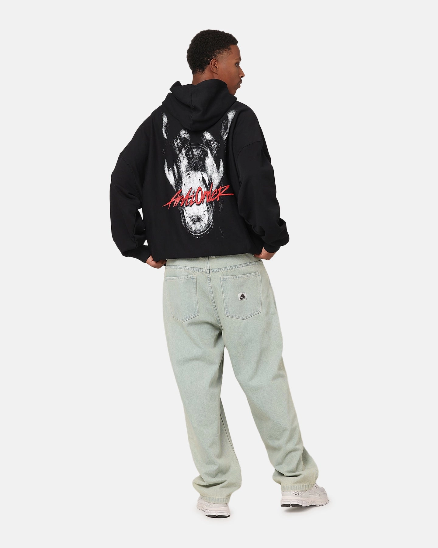 snap closure The Anti Order Dog Pound Hoodie Black