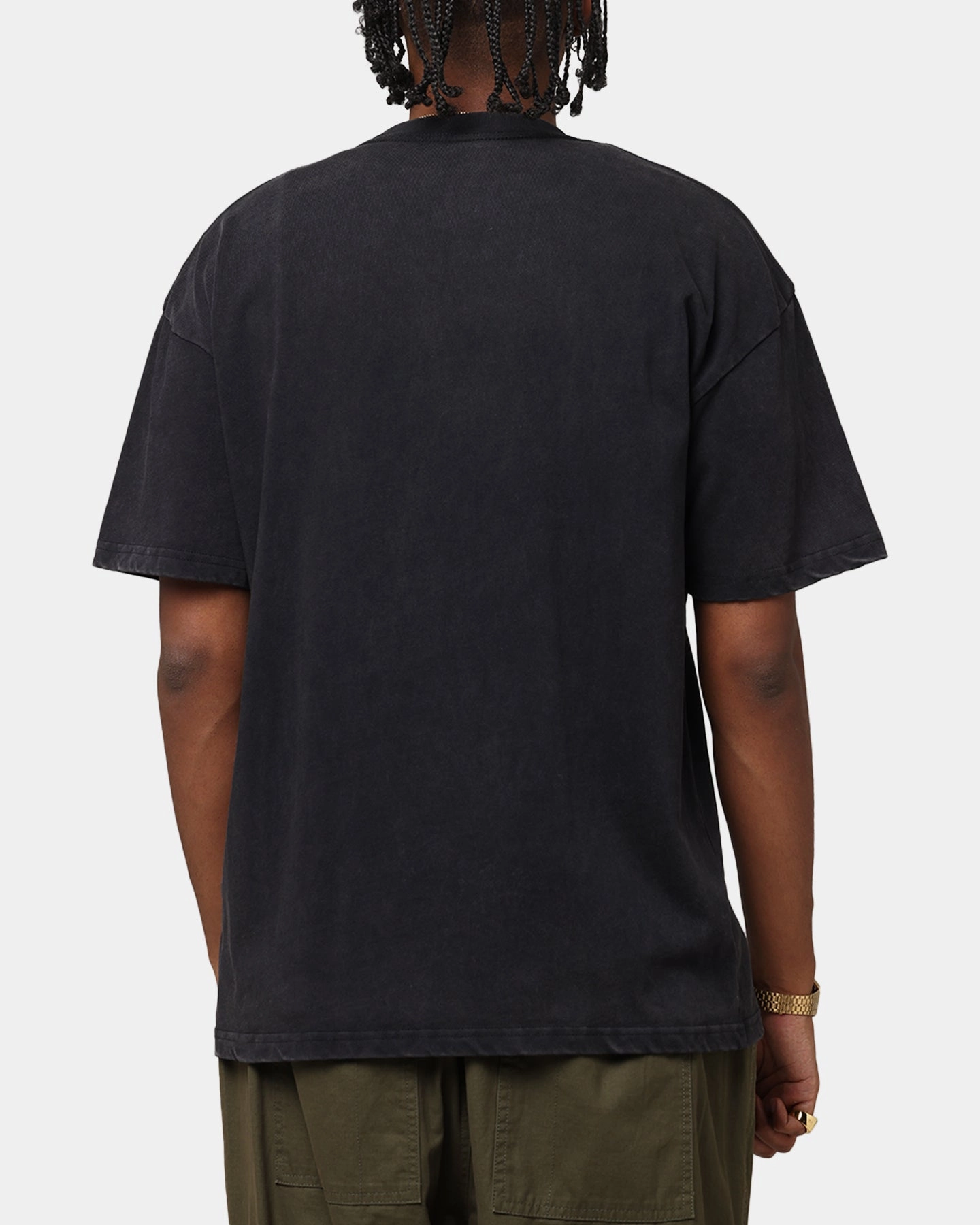 The Anti Order Echo Spray Drop Shoulder T-Shirt Black Acidwash Comfortable And Trendy