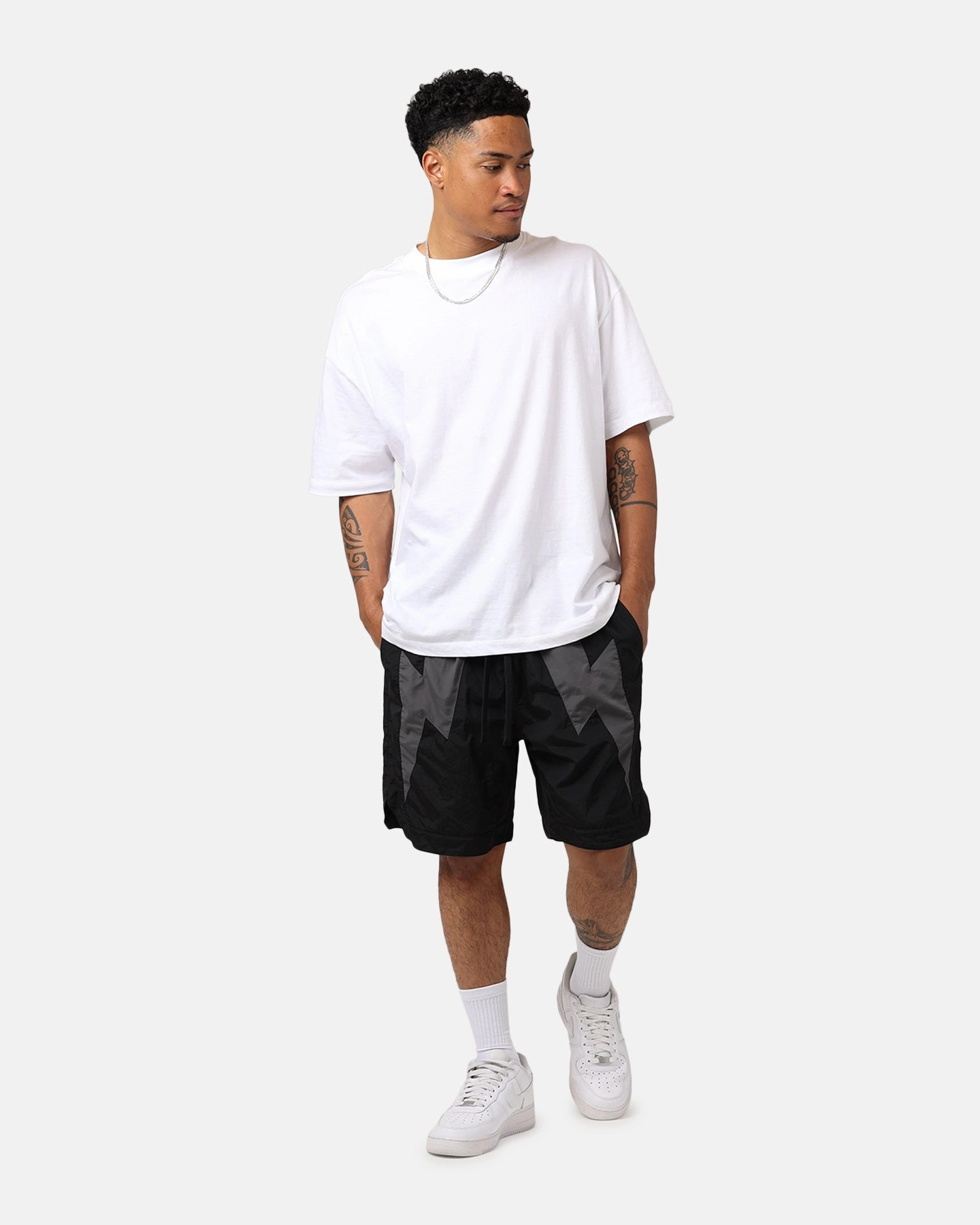 The Anti Order Eres Nylon Shorts Black/Grey Mesh Fabric