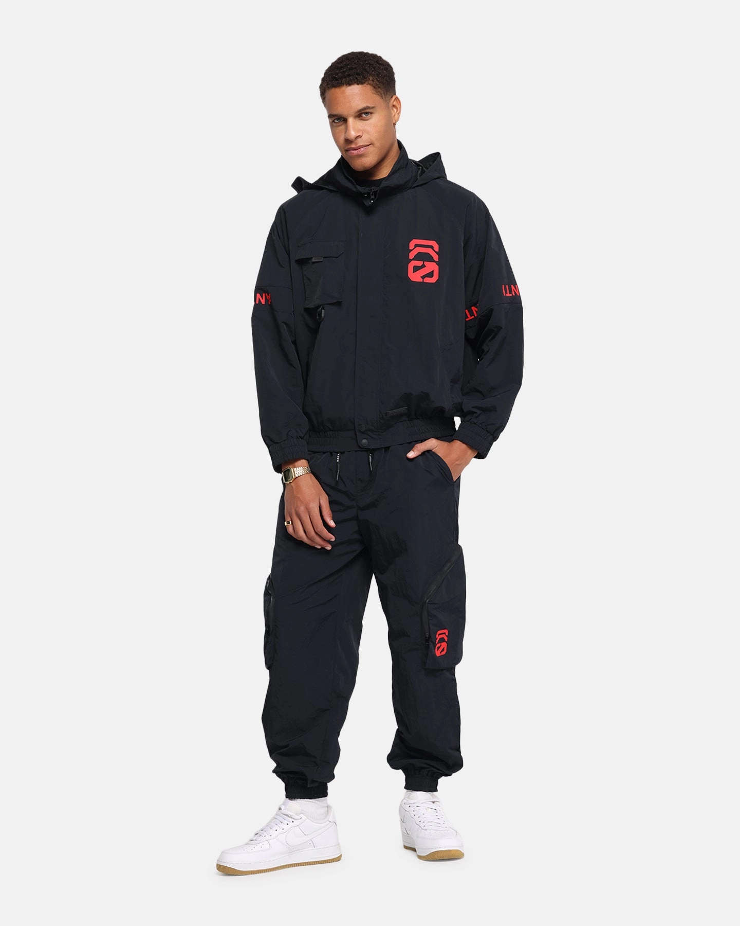 The Anti Order Faction Technical Jogger Black/Red Ripstop Reinforcement SmoothZipper