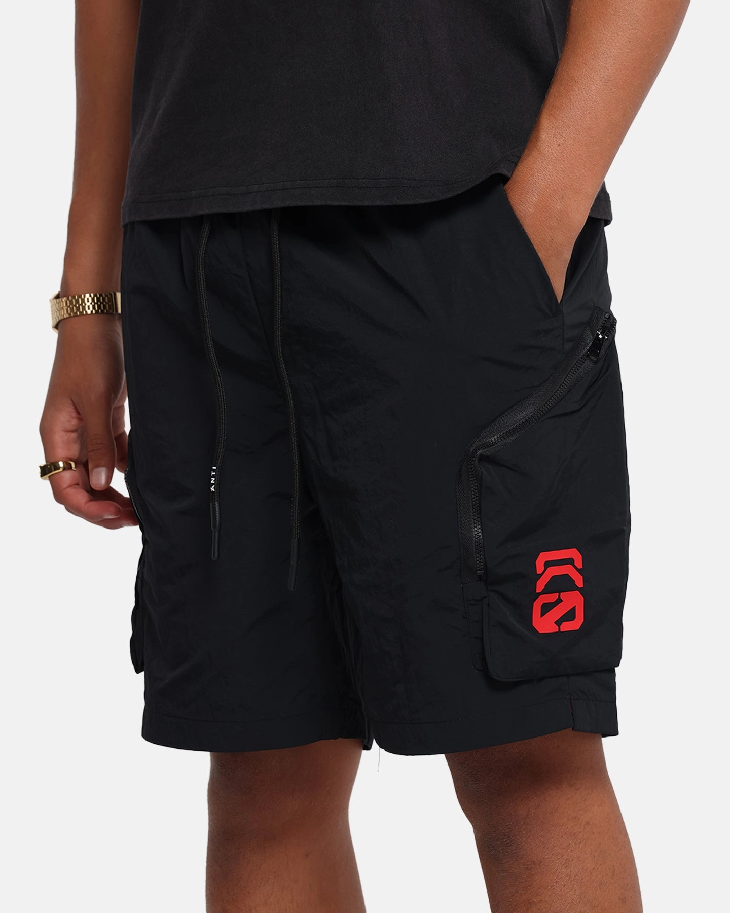 hikers No Ride Up Design The Anti Order Faction Technical Shorts Black/Red