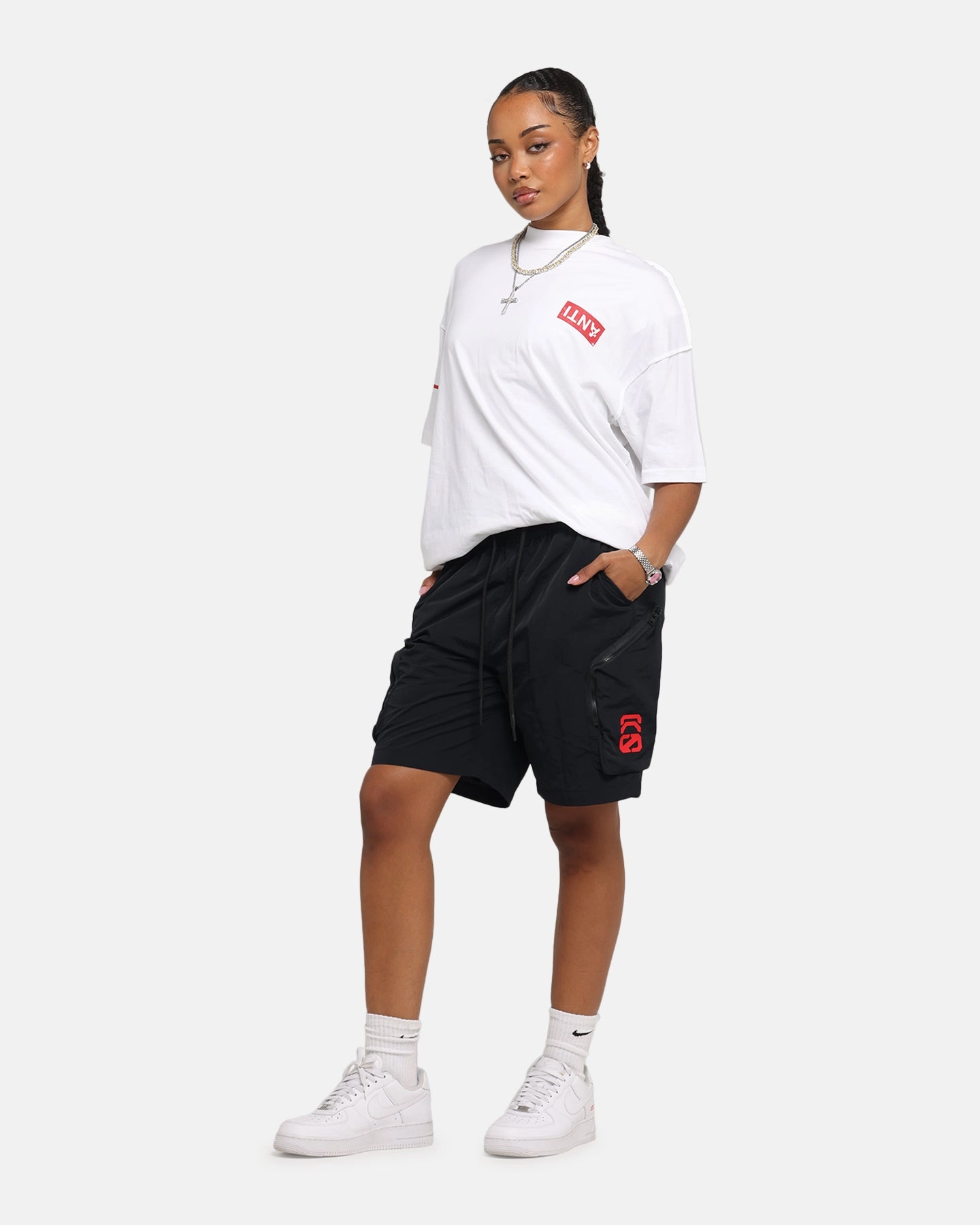 The Anti Order Faction Technical Shorts Black/Red Daily Use Designer Style