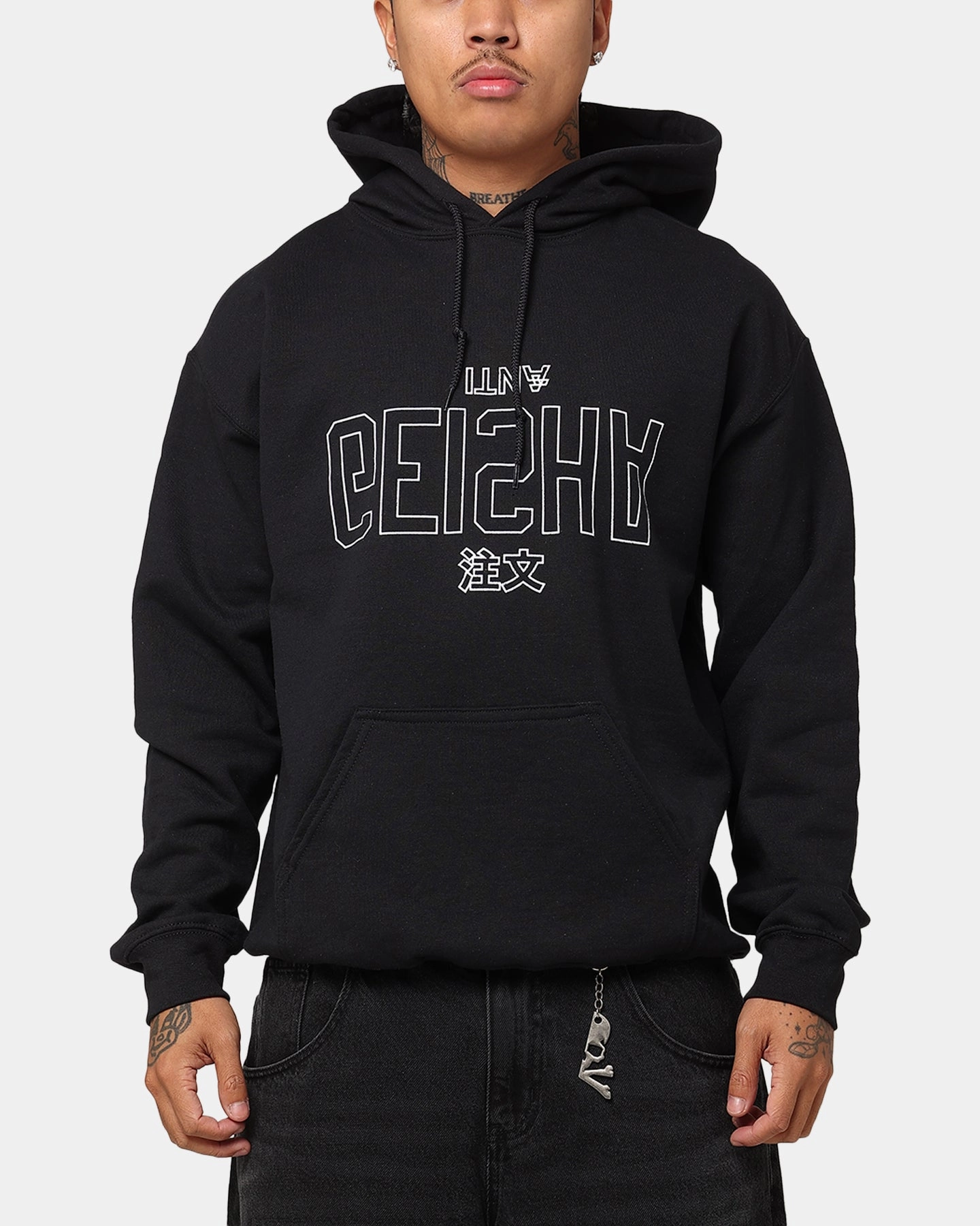 The Anti Order Geisha Hoodie Black Relaxed Motion Double Layered Edging