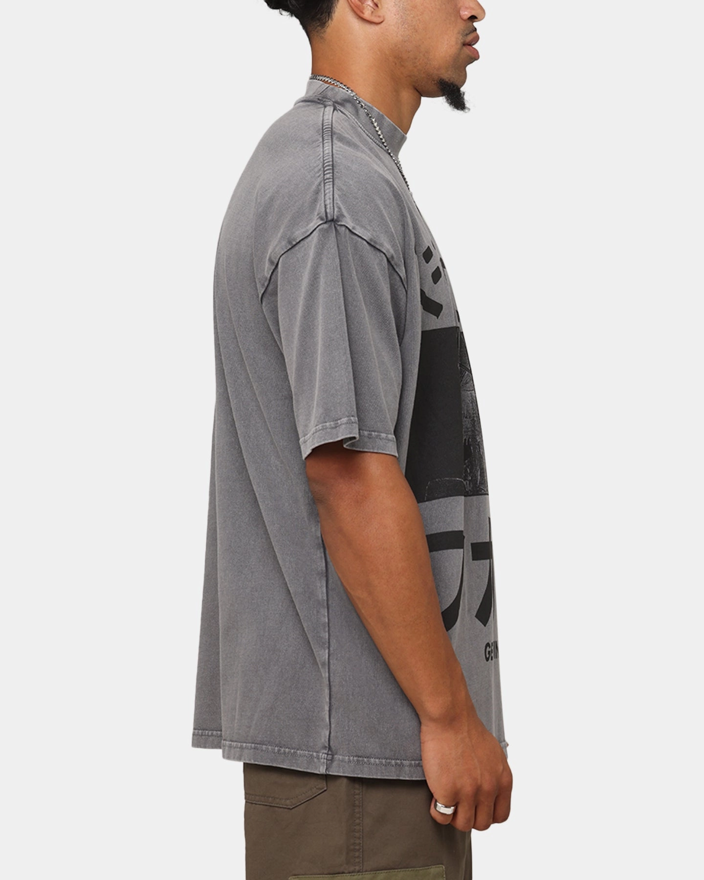 Sleek And Stylish timeless The Anti Order Genuine Fake Mock Neck T-Shirt Washed Charcoal