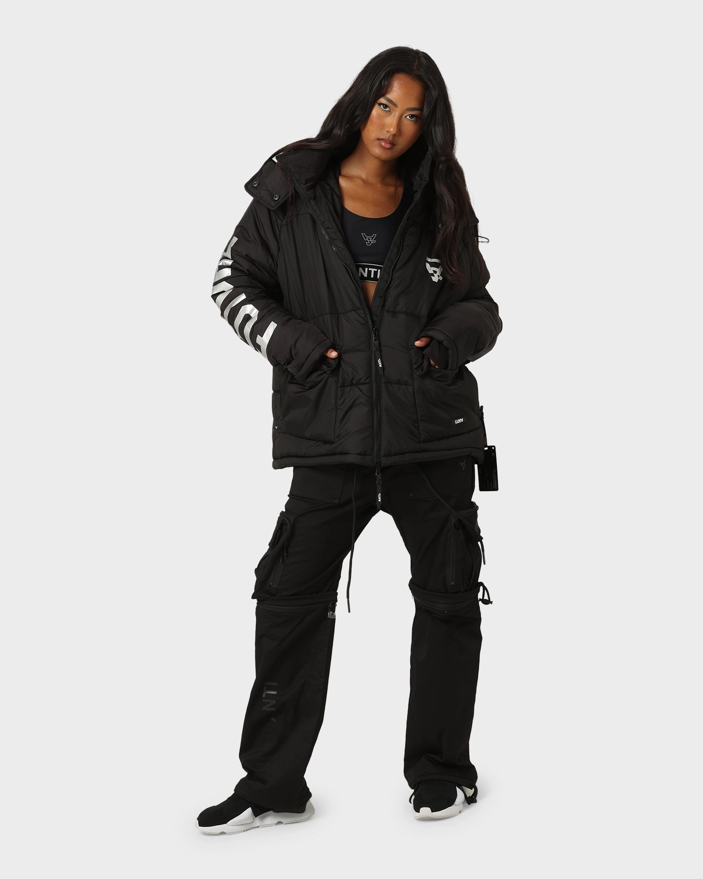 Noise Free Fabric The Anti Order Hyphen ATD Puffer Jacket V2 Black/Silver