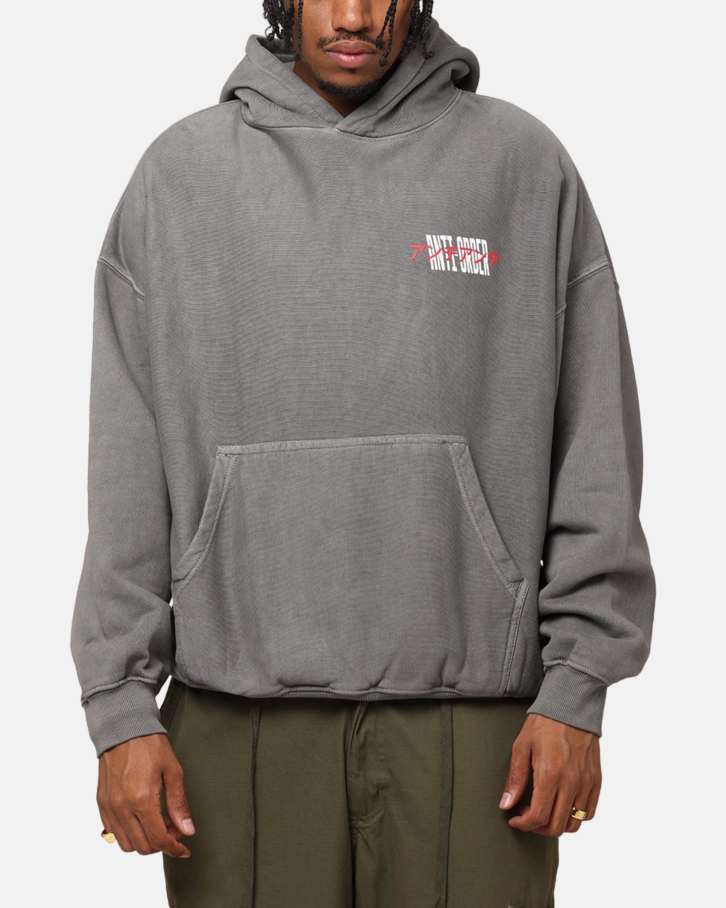 The Anti Order Junya Boxy Hoodie Washed Charcoal LowProfile Design Versatile Style