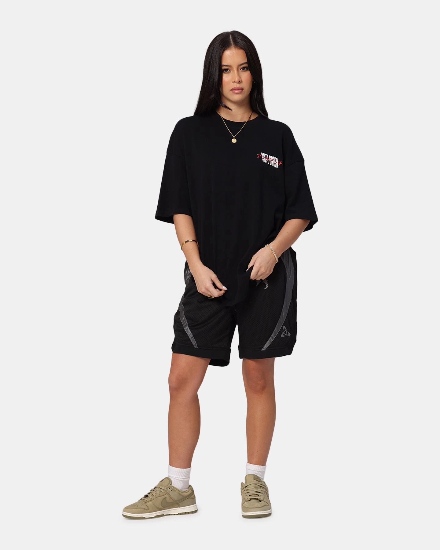 The Anti Order Junya Drop Shoulder T-Shirt Black polo neck
