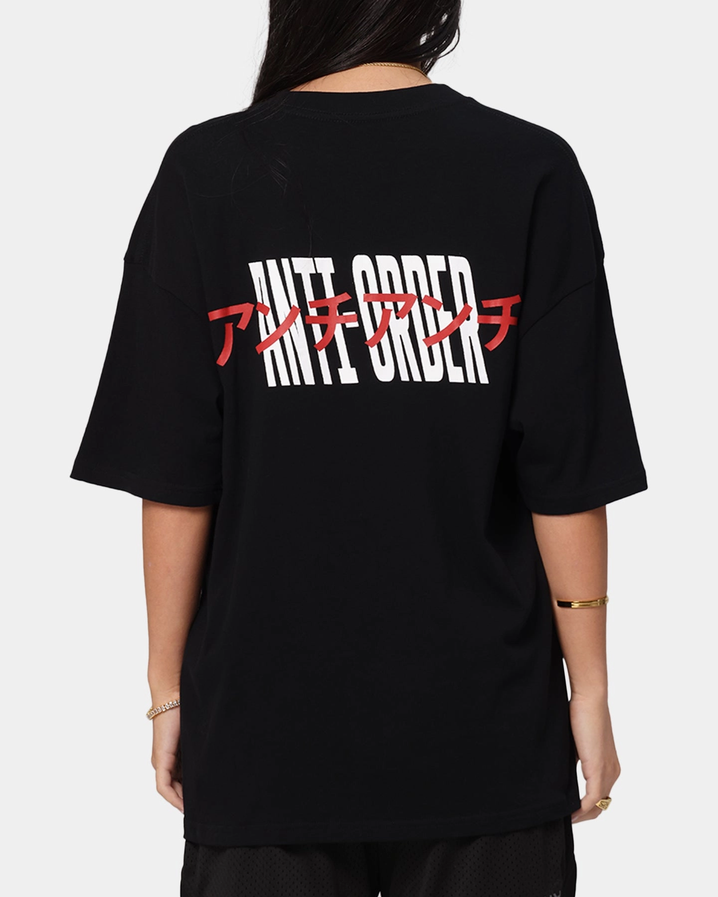 Odor-resistant Microfiber texture The Anti Order Junya Drop Shoulder T-Shirt Black
