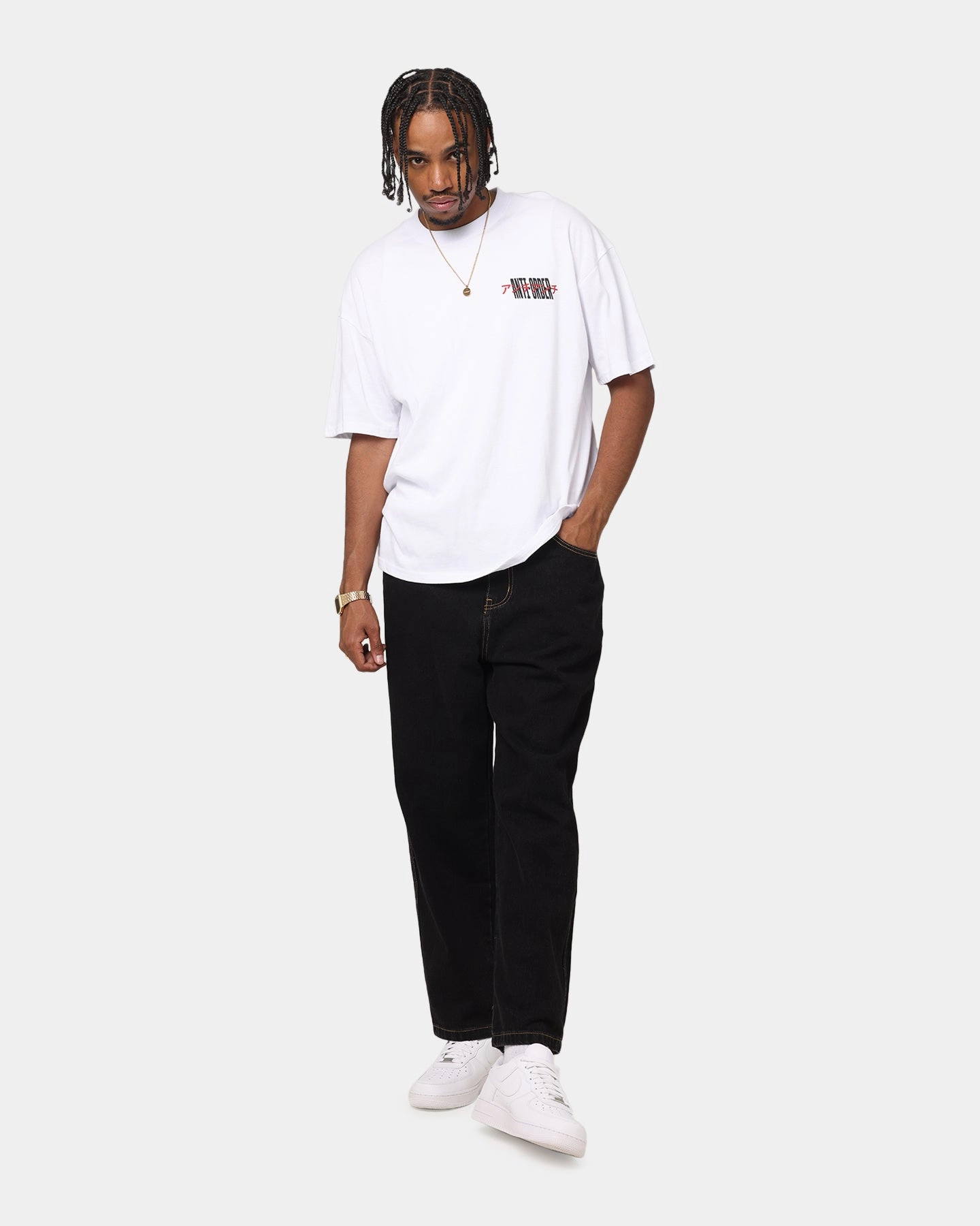 The Anti Order Junya Drop Shoulder T-Shirt White Simple Chic