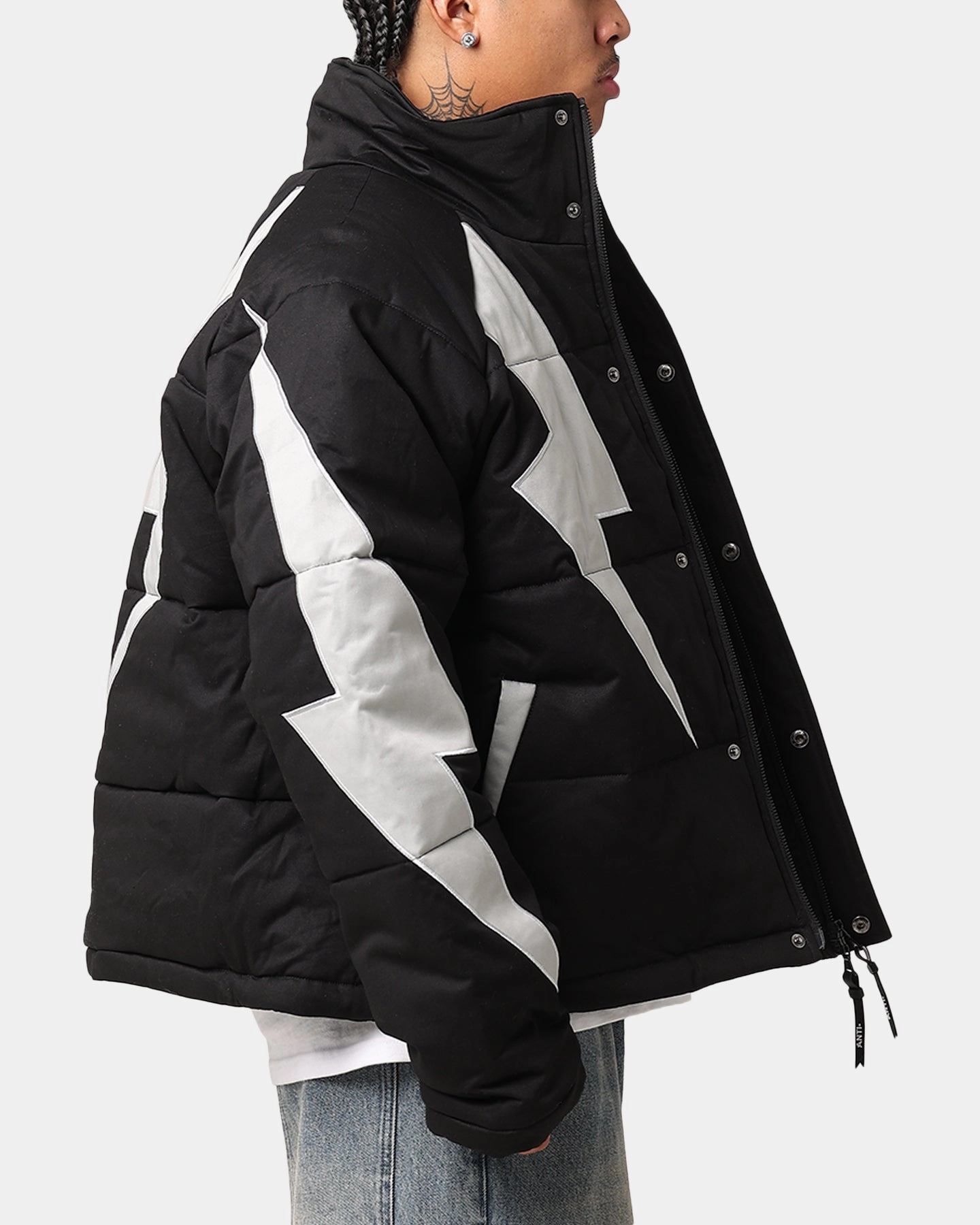 Weatherproof Shell The Anti Order Life Is War Puffer Jacket Black/Grey