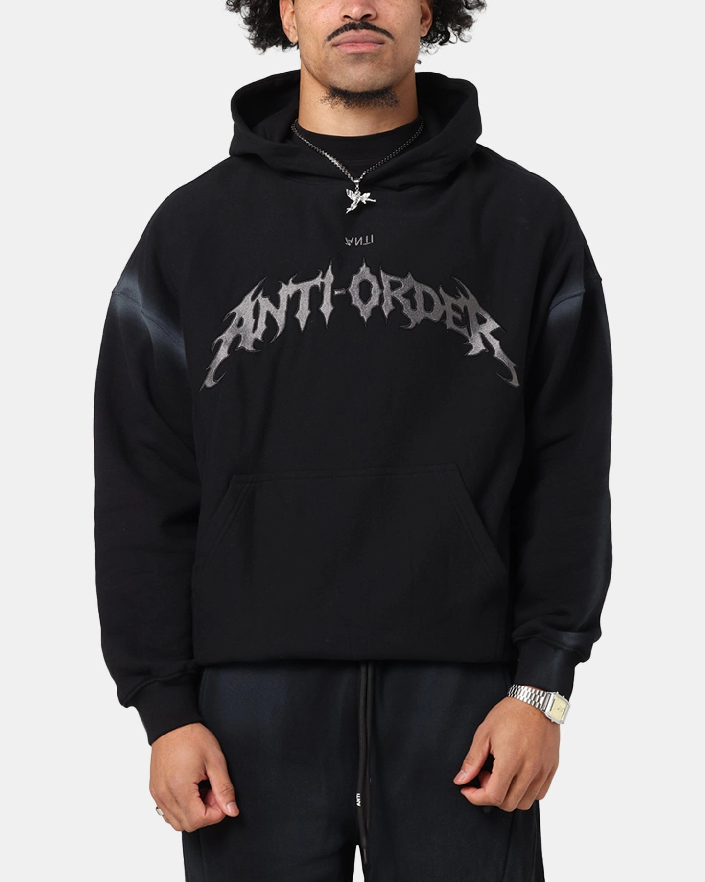 radar detection The Anti Order Mosh Boxy Hoodie Sunfade Black/Grey