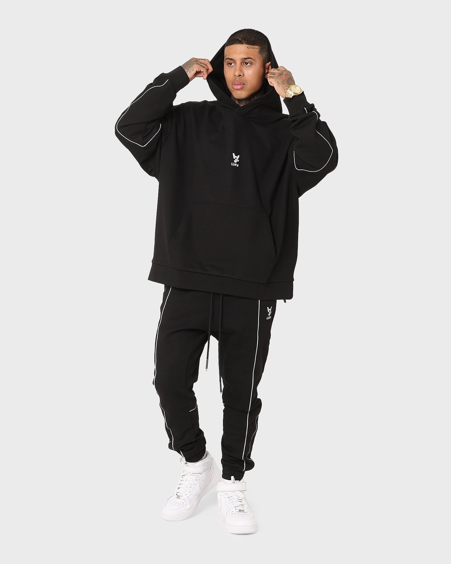 The Anti Order Neon Flux Box Hoodie Black/Reflective Windproof Outer Layer