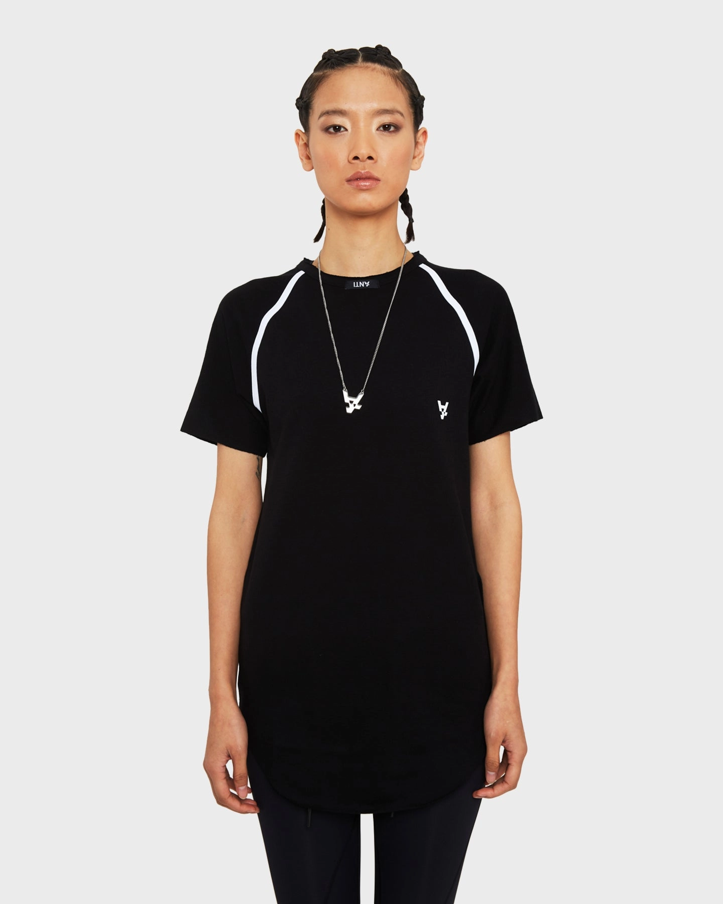 The Anti Order Non Regular T-Shirt Black/White Ruffled edges