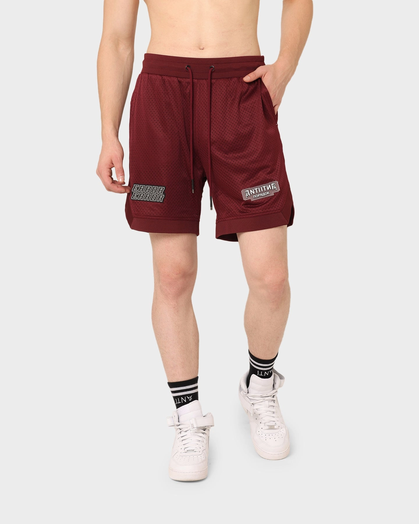 On-the-Go Shorts Office Wear The Anti Order Oblivion Basketball Shorts Dark Burgundy