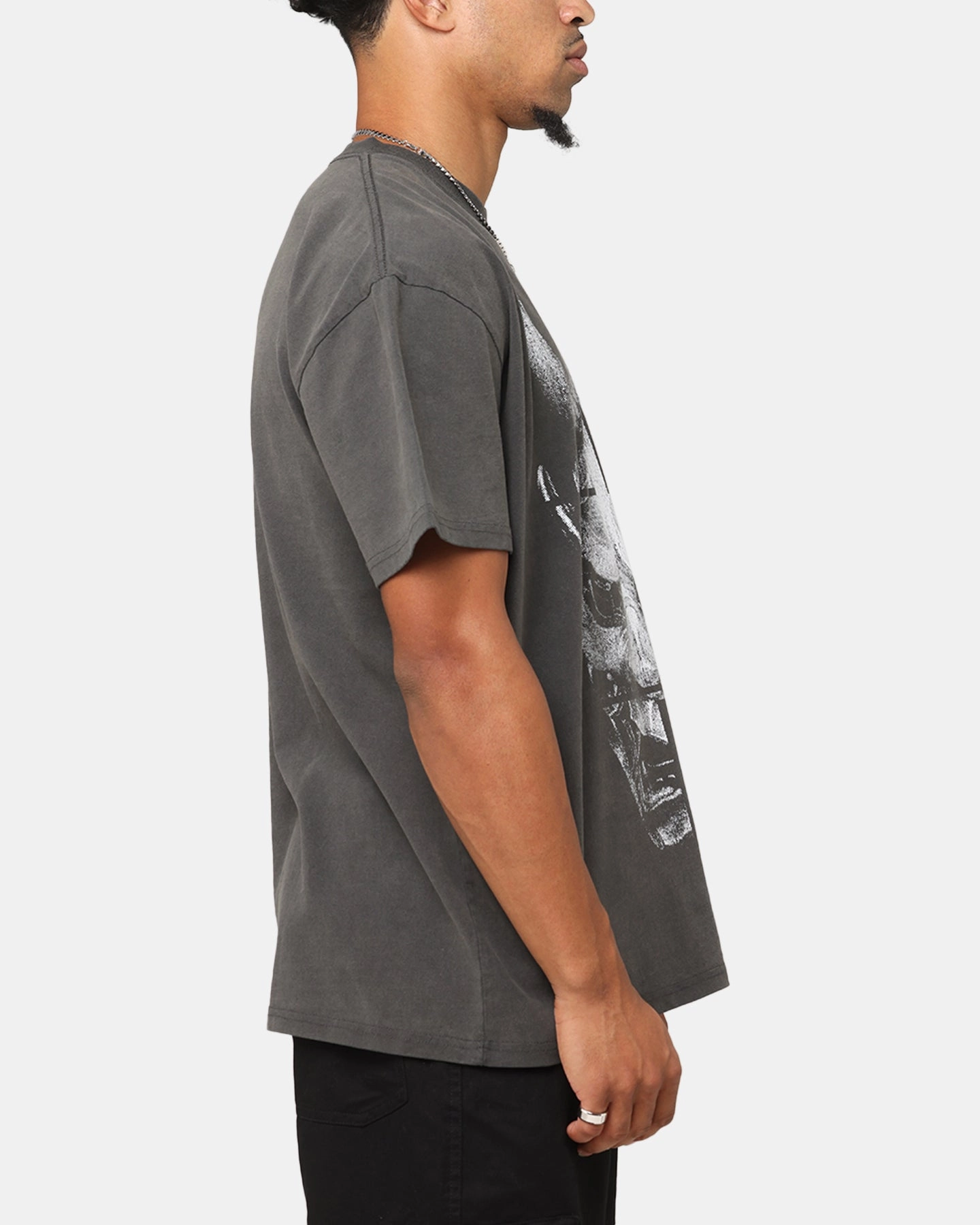 The Anti Order Oni Mask Boxy T-Shirt Black Wash Tubular Knit Structure