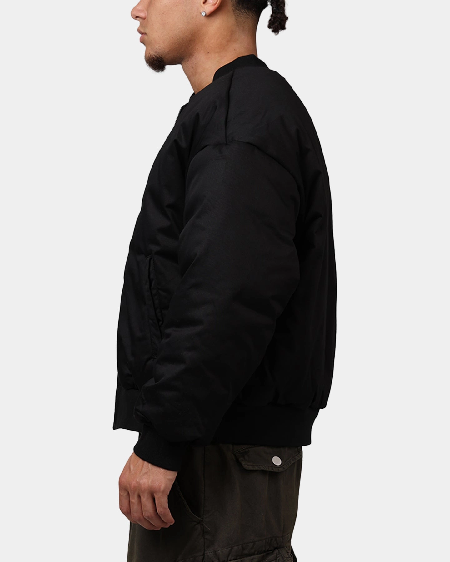 The Anti Order Oversized Cropped Bomber Jacket Black Comfortable fit Bandana