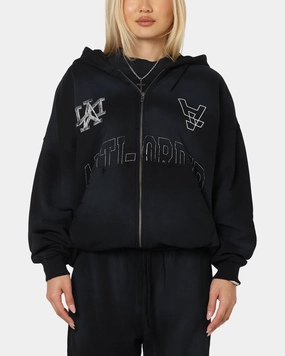 Red The Anti Order Post Season Zip Hoodie Sunfade Black