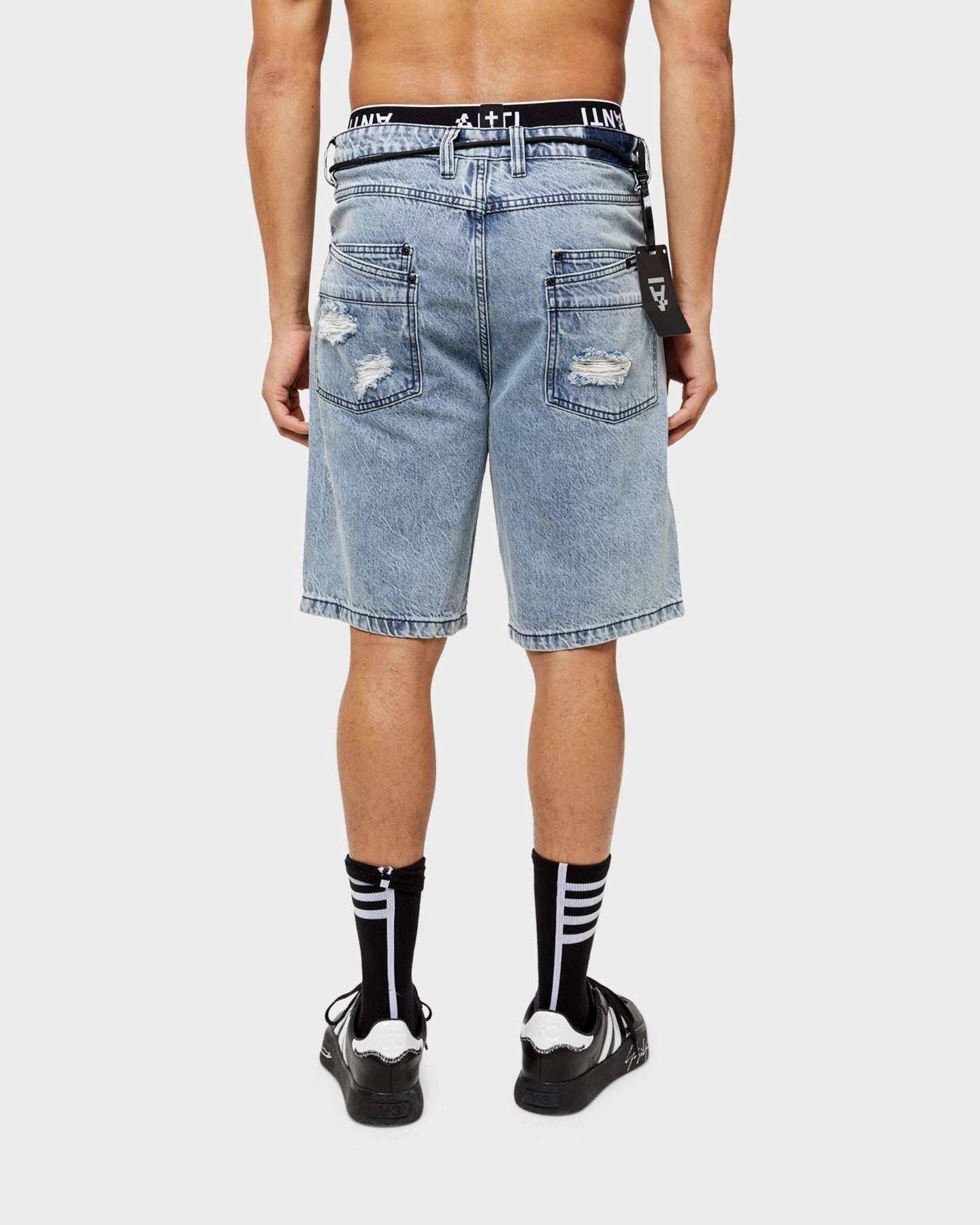 The Anti Order Post War Denim Shorts Stone Wash Blue night out outfit Multi Panel Construction
