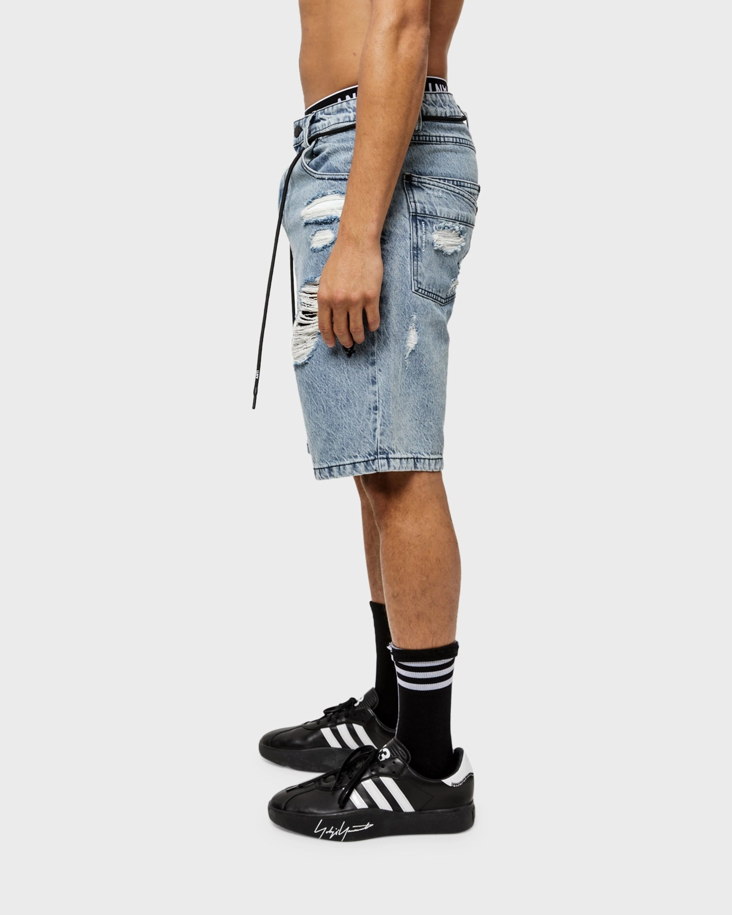 The Anti Order Post War Denim Shorts Stone Wash Blue Wrinkle Resistant Material skateboarding outfit