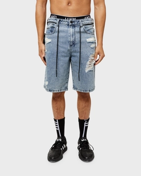 Solid Color barbecue outfit The Anti Order Post War Denim Shorts Stone Wash Blue