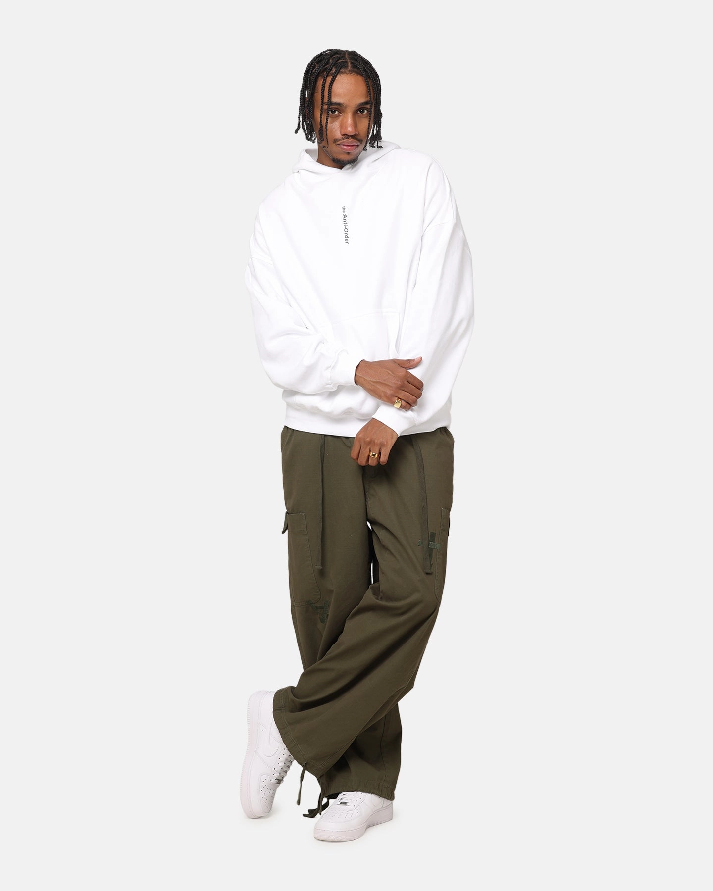 Non Binding Waistband The Anti Order Process Boxy Hoodie White