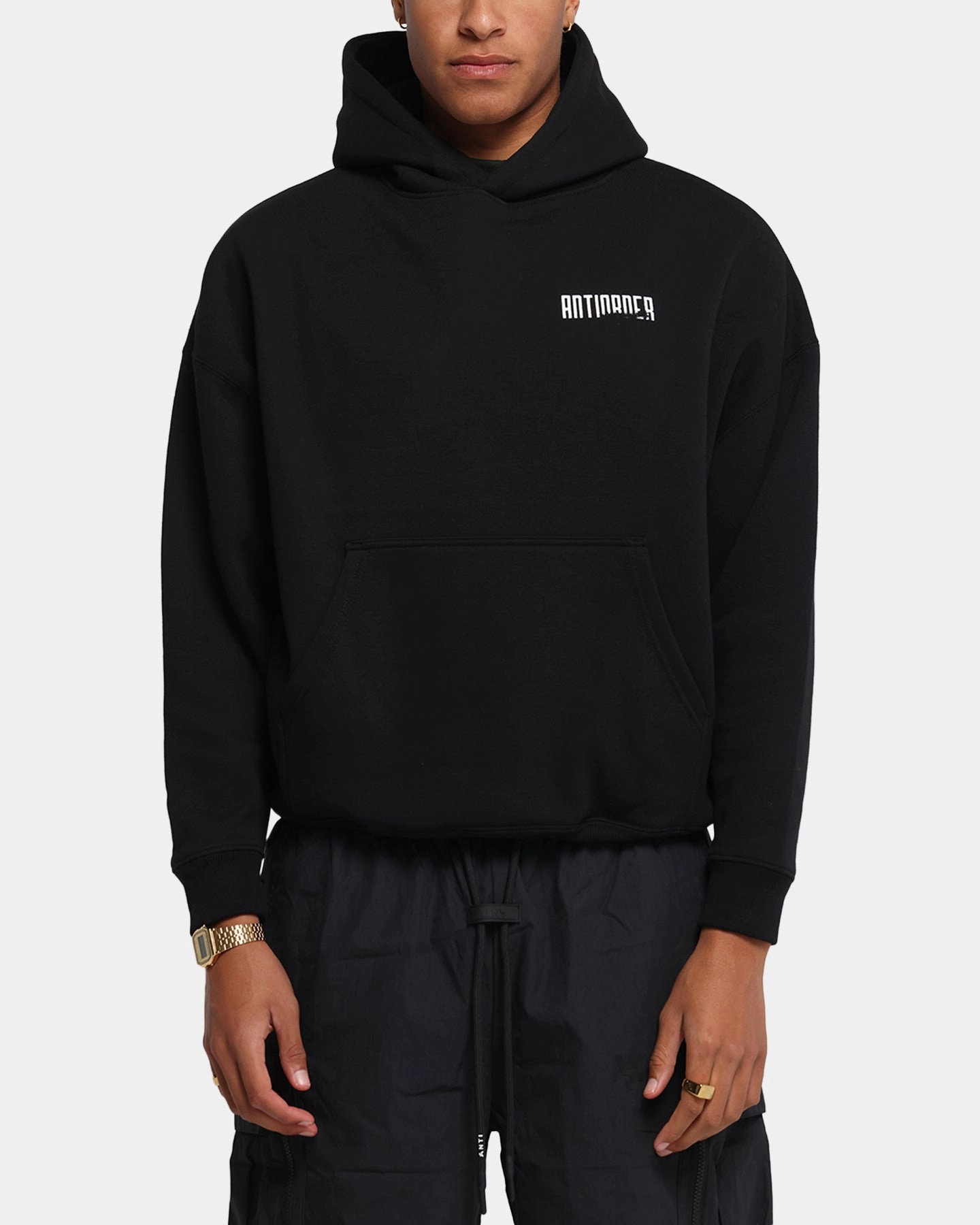 Y Back The Anti Order Ryuken Boxy Hoodie Black