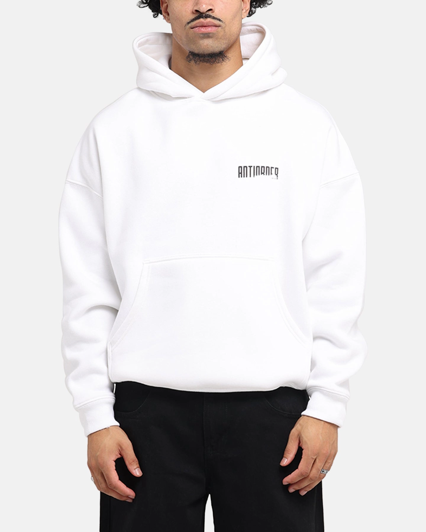 The Anti Order Ryuken Boxy Hoodie White Minimal Smooth High Strength Thread